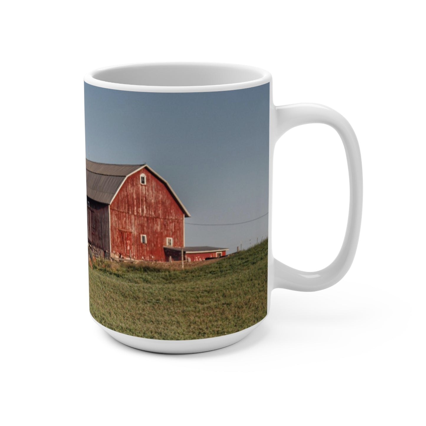 Rustic Farmhouse Coffee Mug Featuring Across the Field in Millington