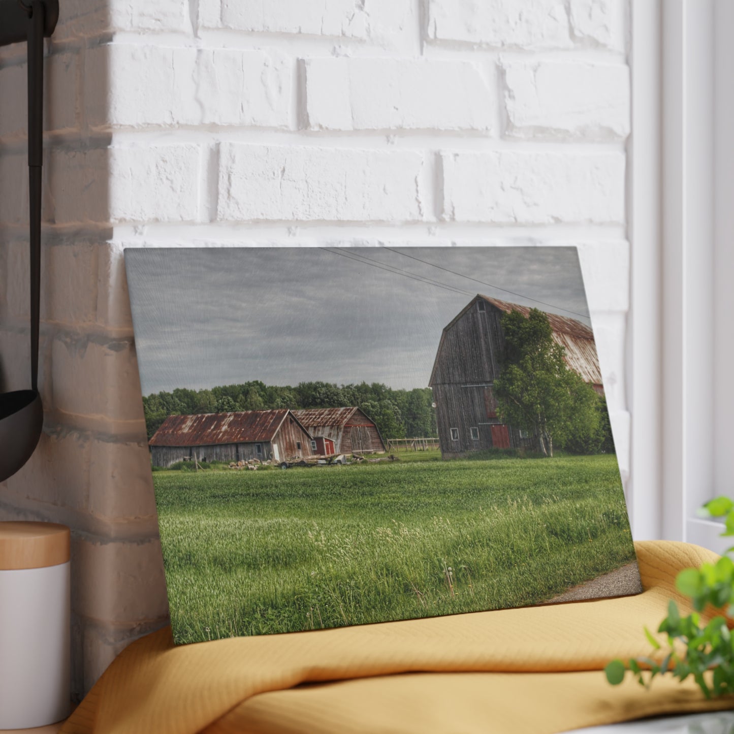 U R There Photography Barkley Road Trio Rustic Farmhouse Tempered-Glass Cutting Board