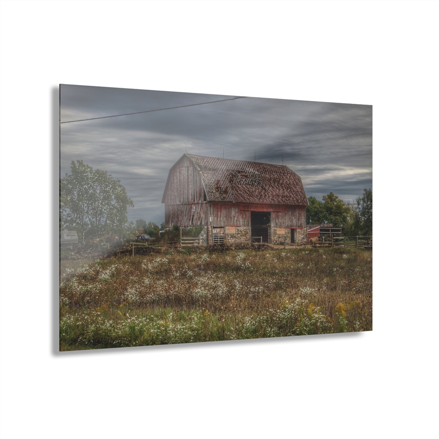 U R There Photography Old Marathon Red Rustic Farmhouse Acrylic Wall Print