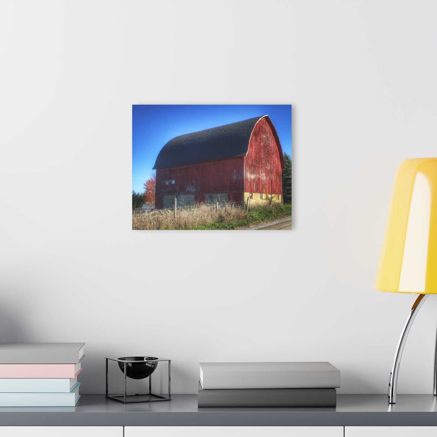 U R There Photography Big Roadside Red Rustic Farmhouse Acrylic Wall Print