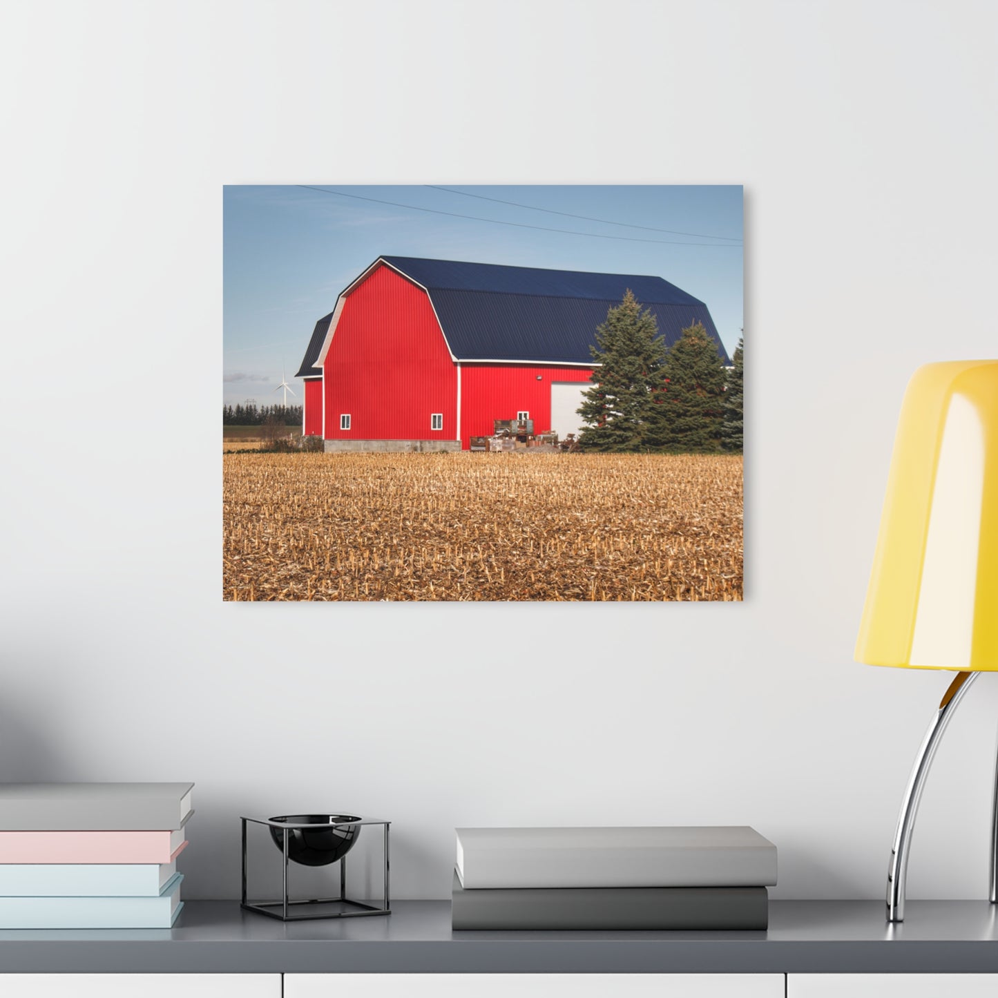 U R There Photography South Kirk Road Modern Red Rustic Farmhouse Acrylic Wall Print