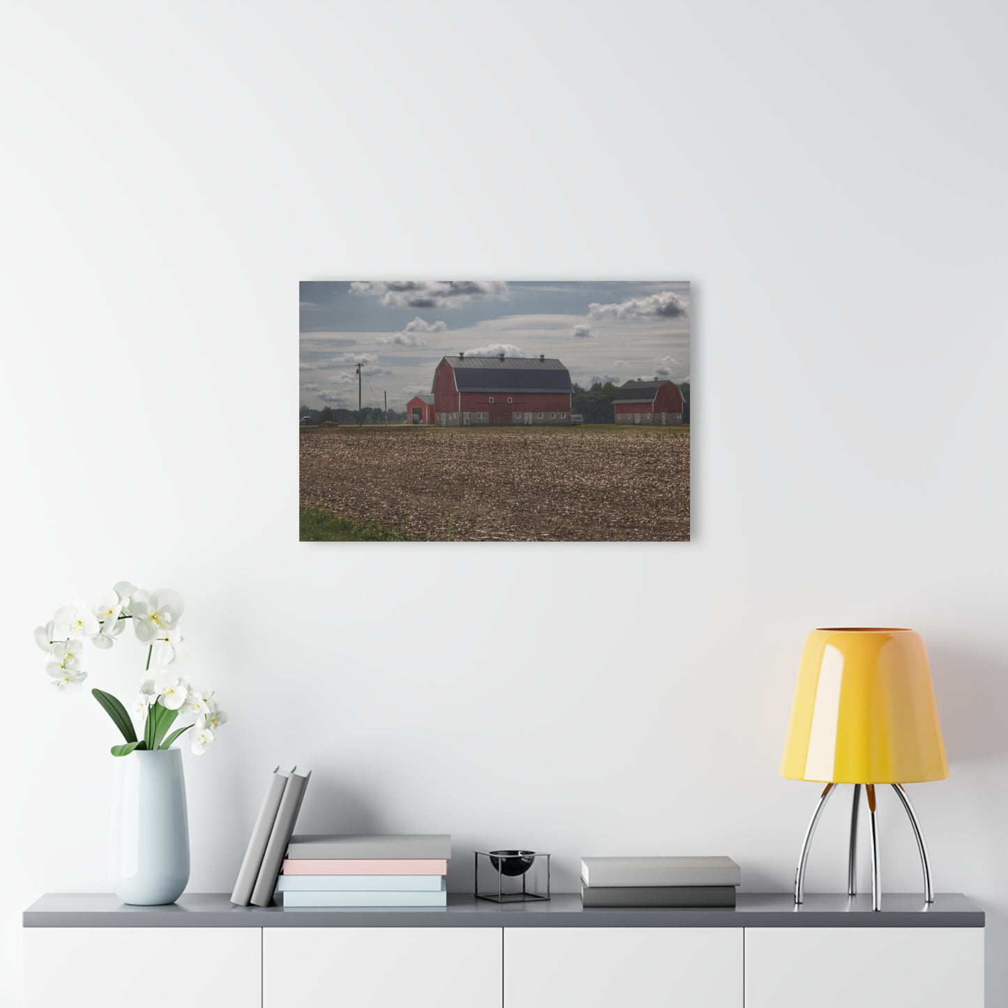 U R There Photography Wheeling Road Red Rustic Farmhouse Acrylic Wall Print