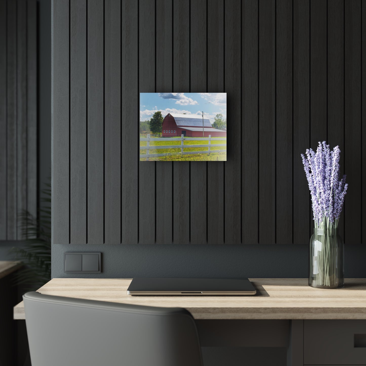 U R There Photography Burt Road Red Rustic Farmhouse Acrylic Wall Print