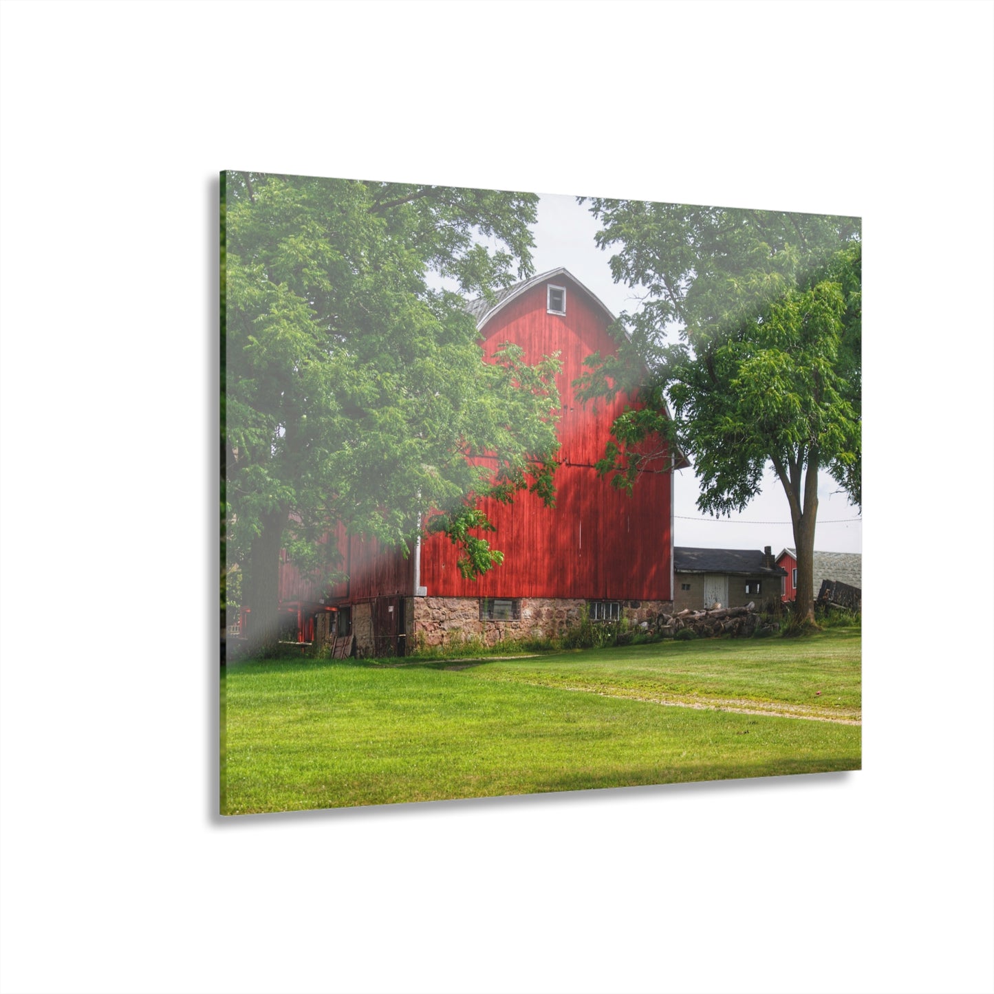 U R There Photography Summer Fieldstone Red Rustic Farmhouse Acrylic Wall Print