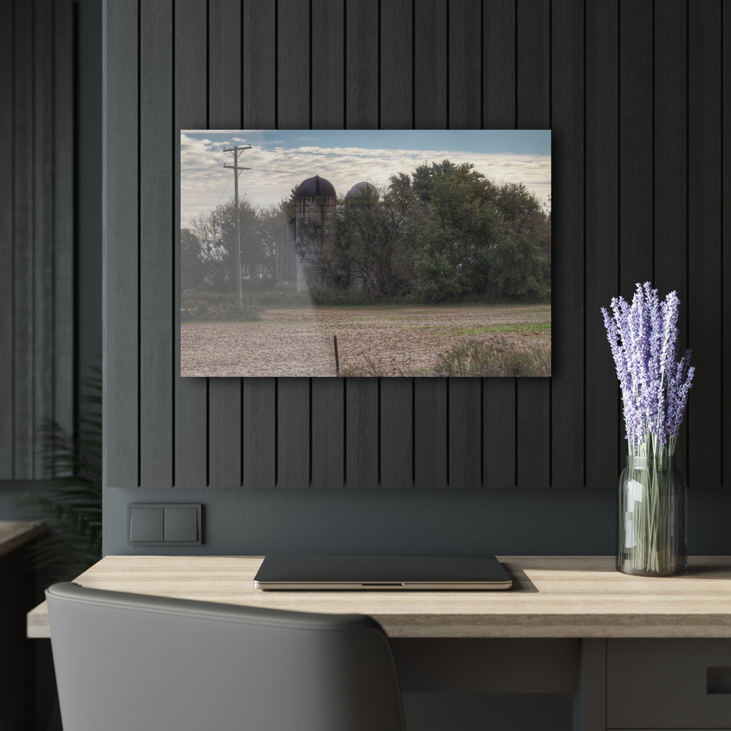 U R There Photography Burnside Road Grey I Rustic Farmhouse Acrylic Wall Print