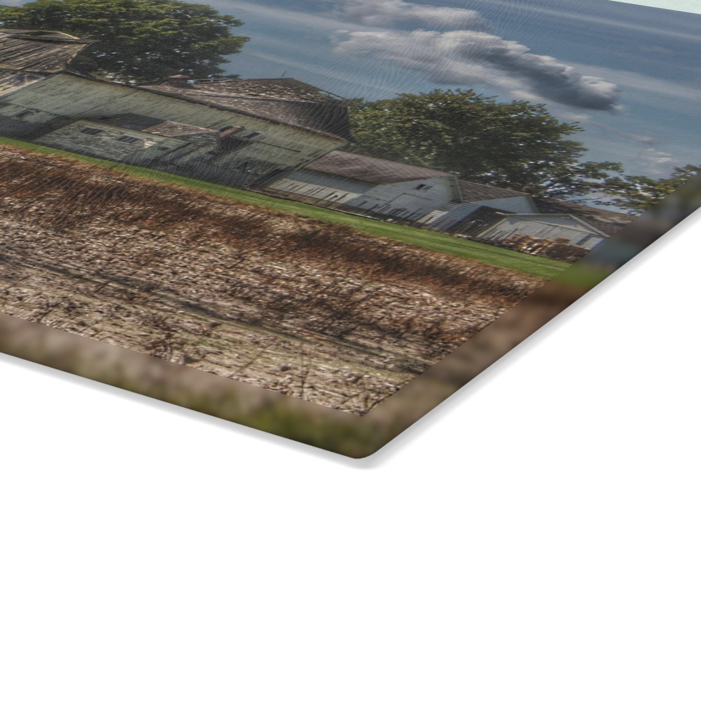 U R There Photography Sutton Road End of Days Rustic Farmhouse Tempered-Glass Cutting Board