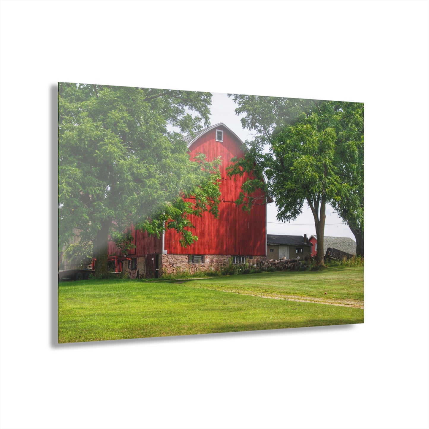 U R There Photography Summer Fieldstone Red Rustic Farmhouse Acrylic Wall Print