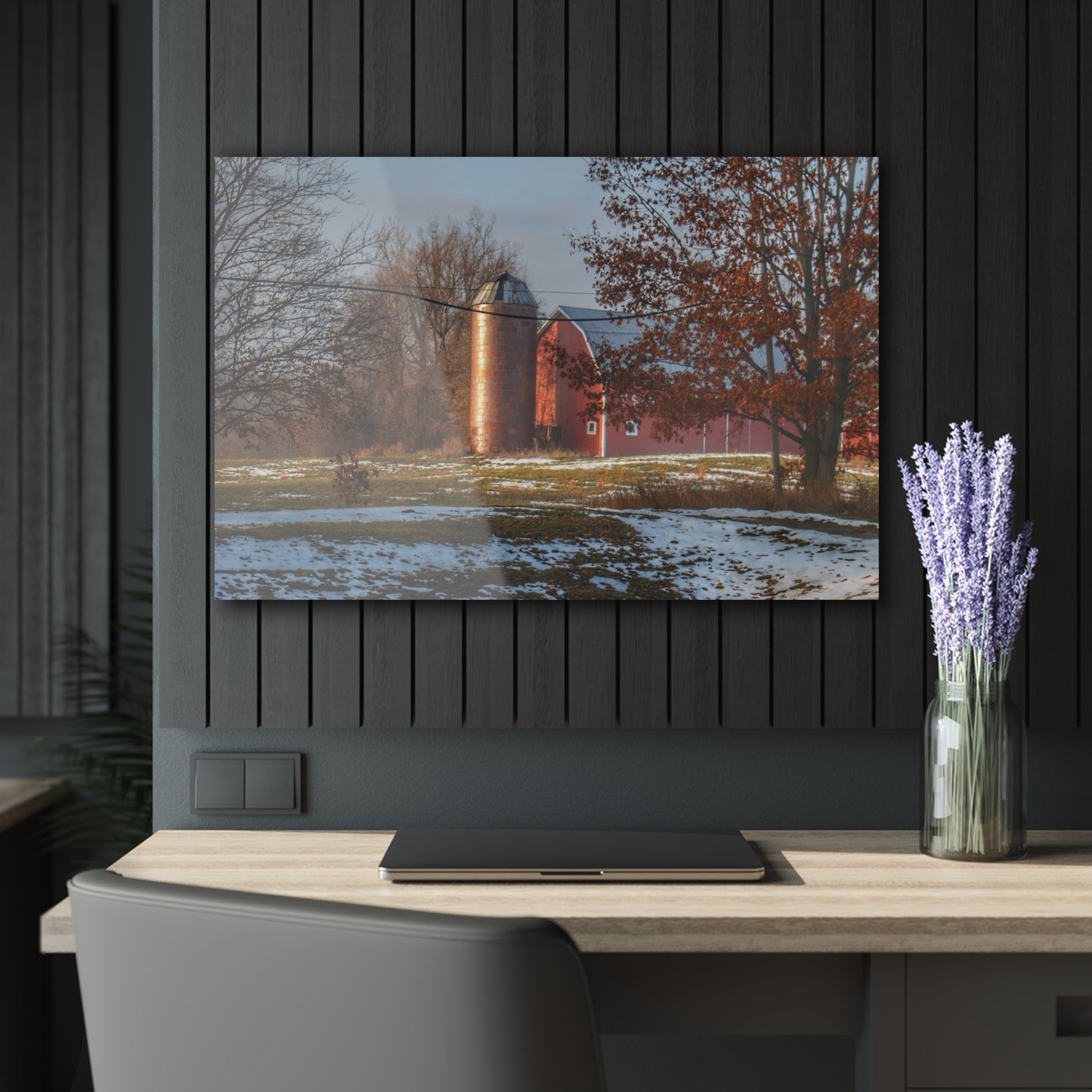 U R There Photography Vienna Road Red Rustic Farmhouse Acrylic Wall Print