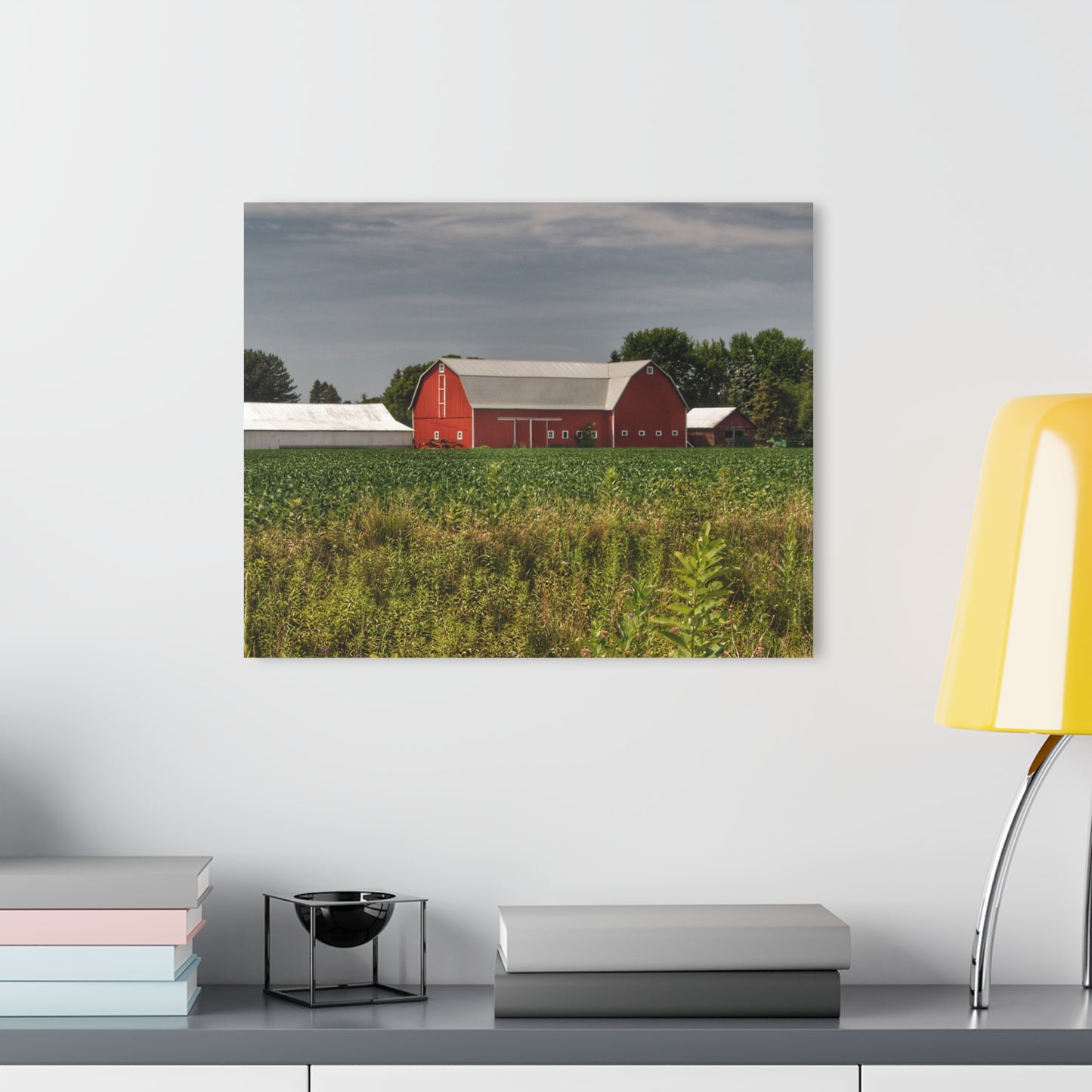 U R There Photography Townline Road Red Rustic Farmhouse Acrylic Wall Print