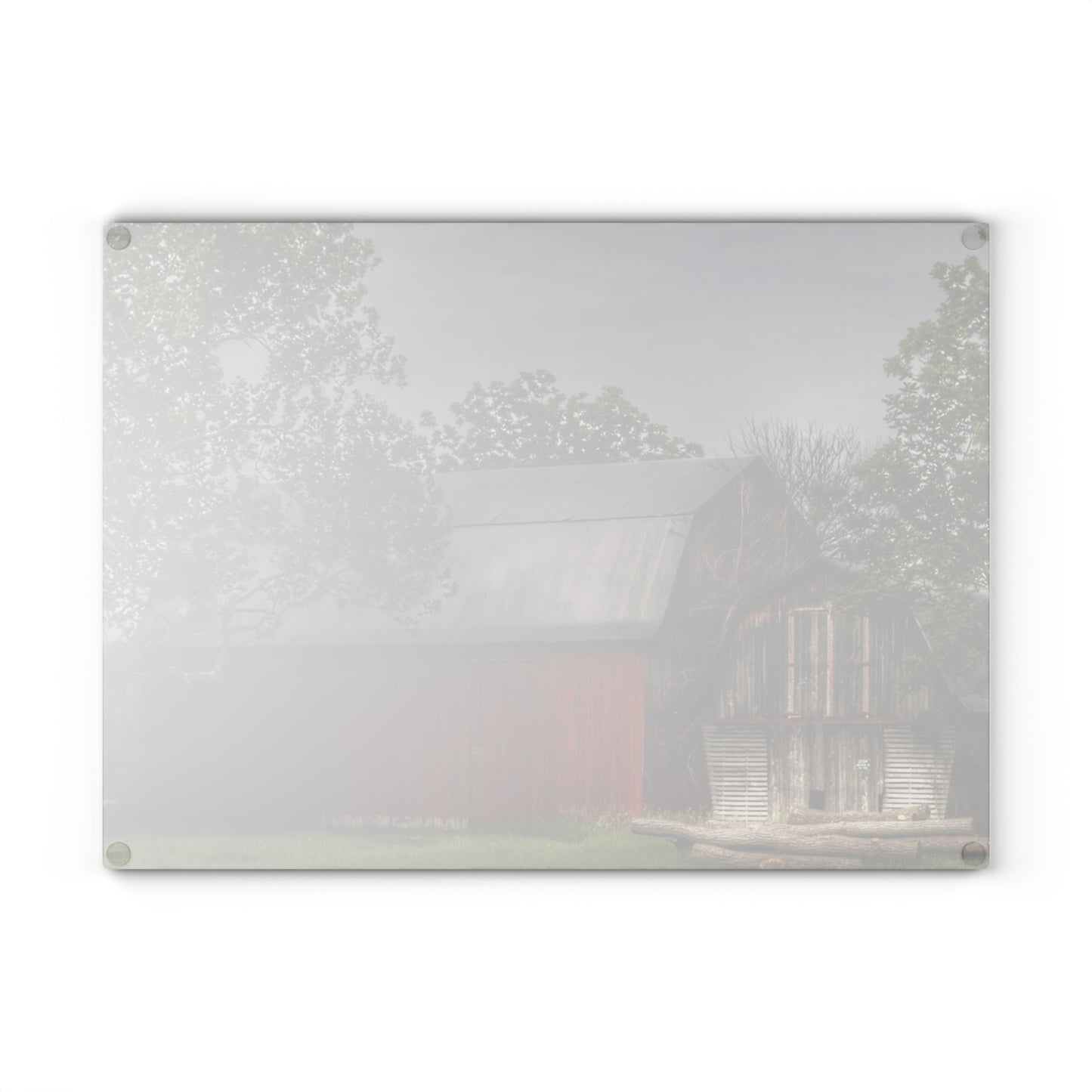 U R There Photography Barkley Road Buddies Rustic Farmhouse Tempered-Glass Cutting Board