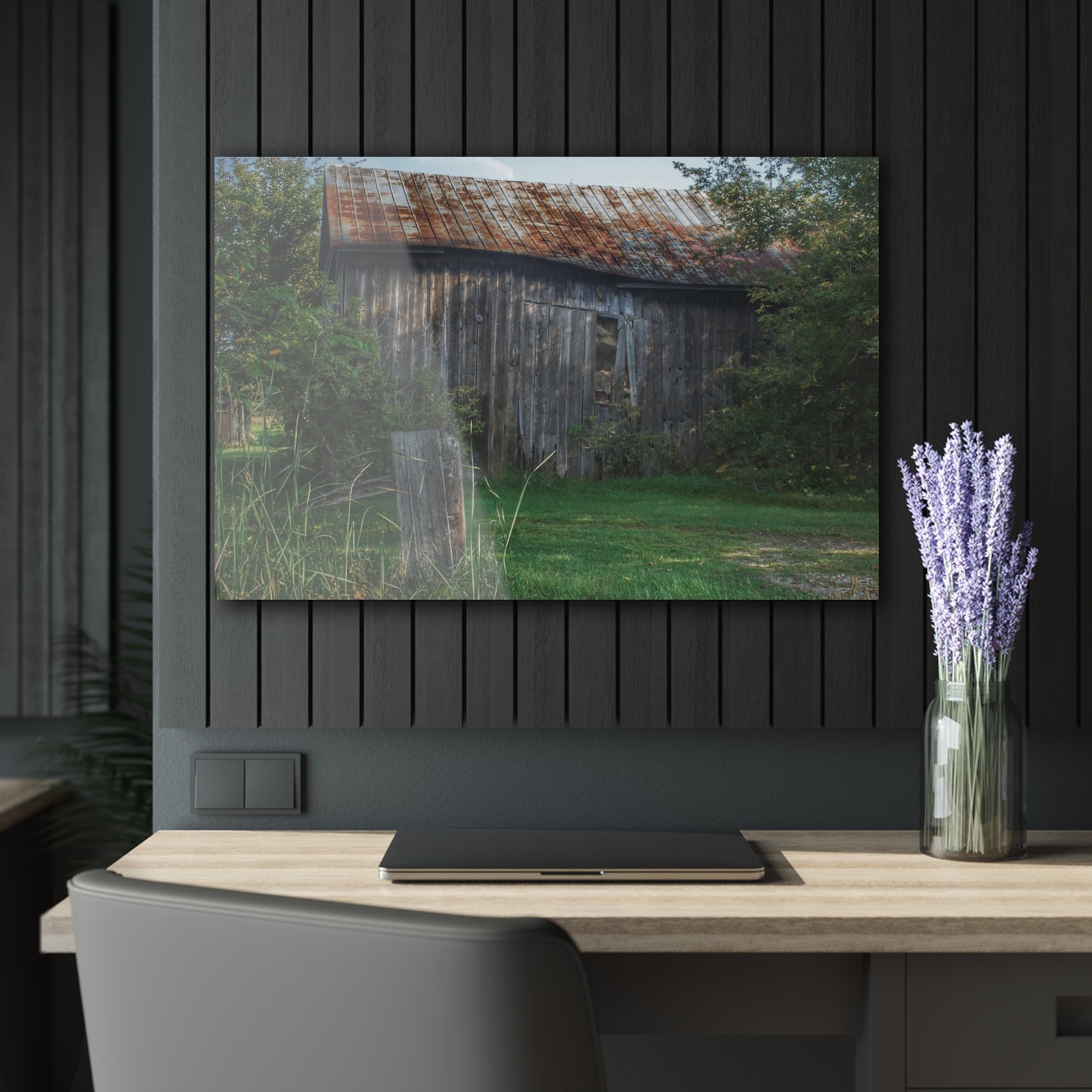 U R There Photography Rusted Grey Rustic Farmhouse Acrylic Wall Print