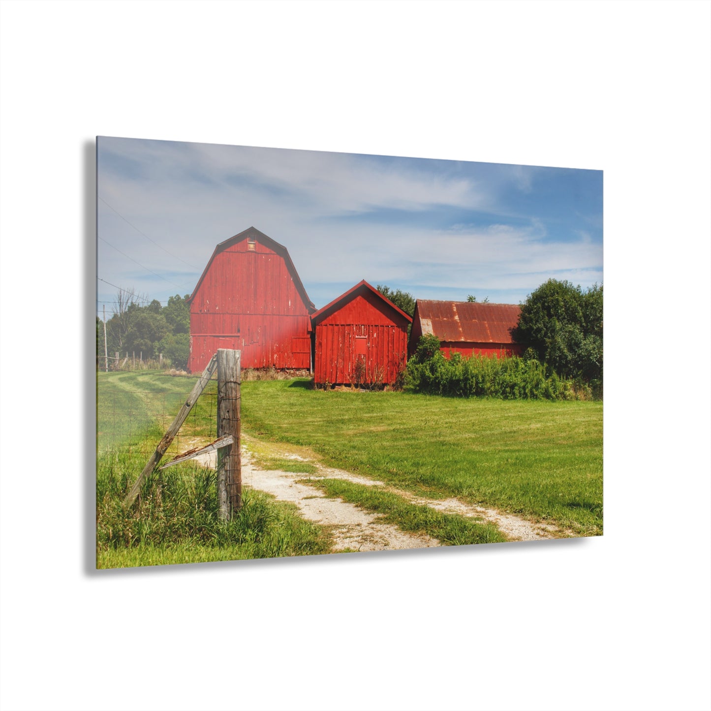 U R There Photography South Oak Road Reds I Rustic Farmhouse Acrylic Wall Print