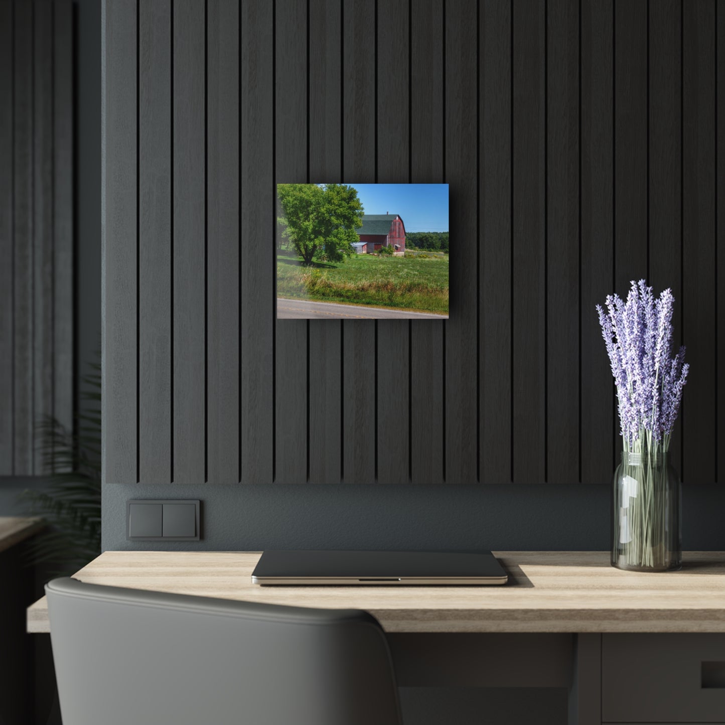U R There Photography Clark Road Hillside Red II Rustic Farmhouse Acrylic Wall Print
