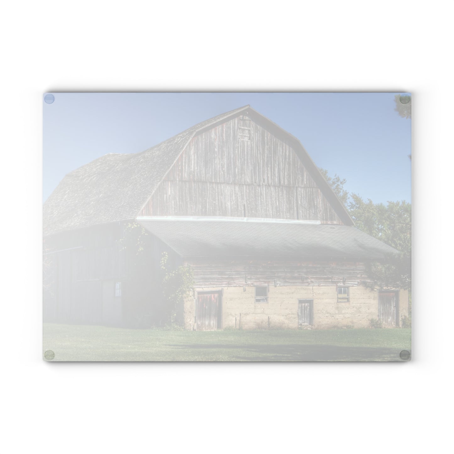 U R There Photography Snover Old Grey Rustic Farmhouse Tempered-Glass Cutting Board