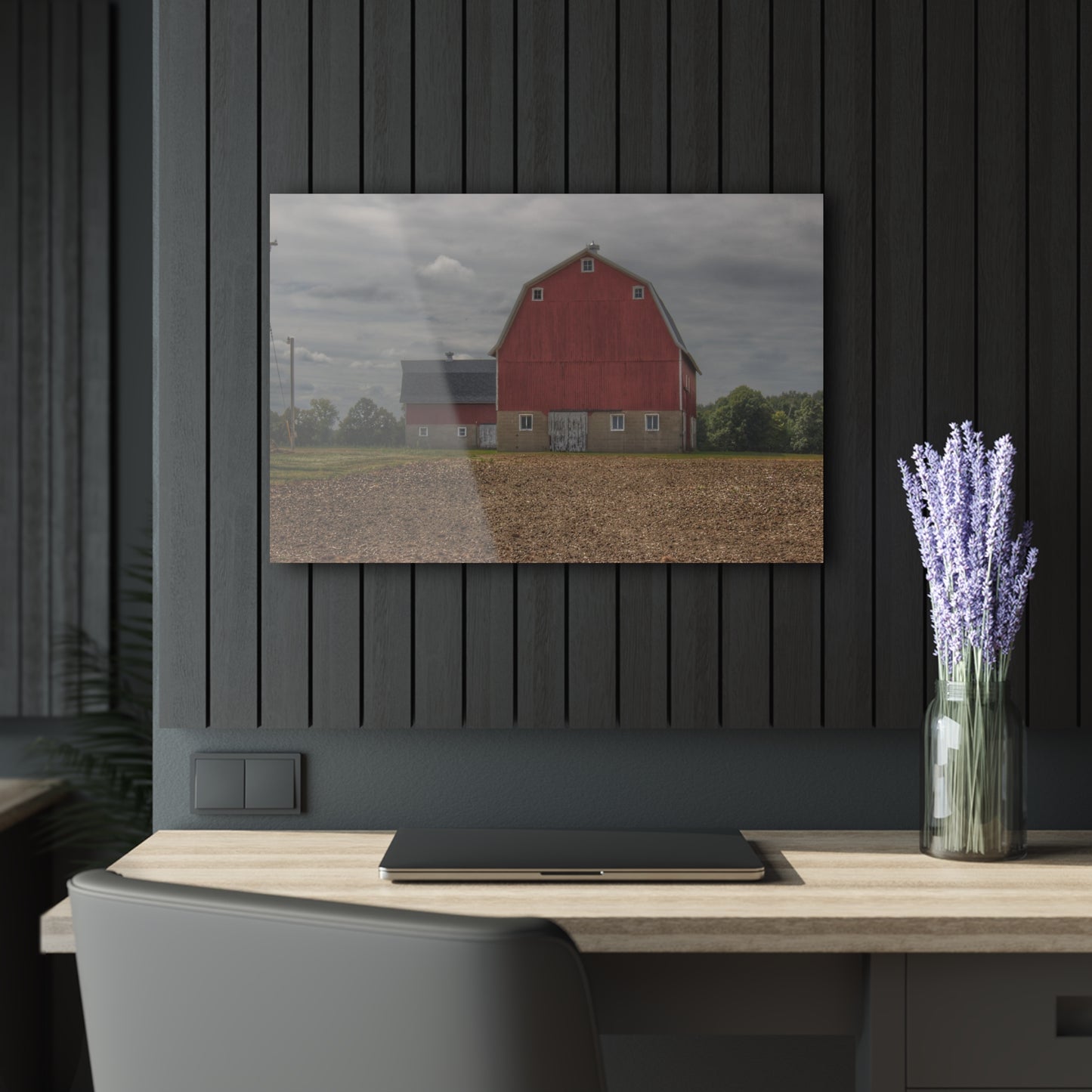 U R There Photography Cade Road Red I Rustic Farmhouse Acrylic Wall Print