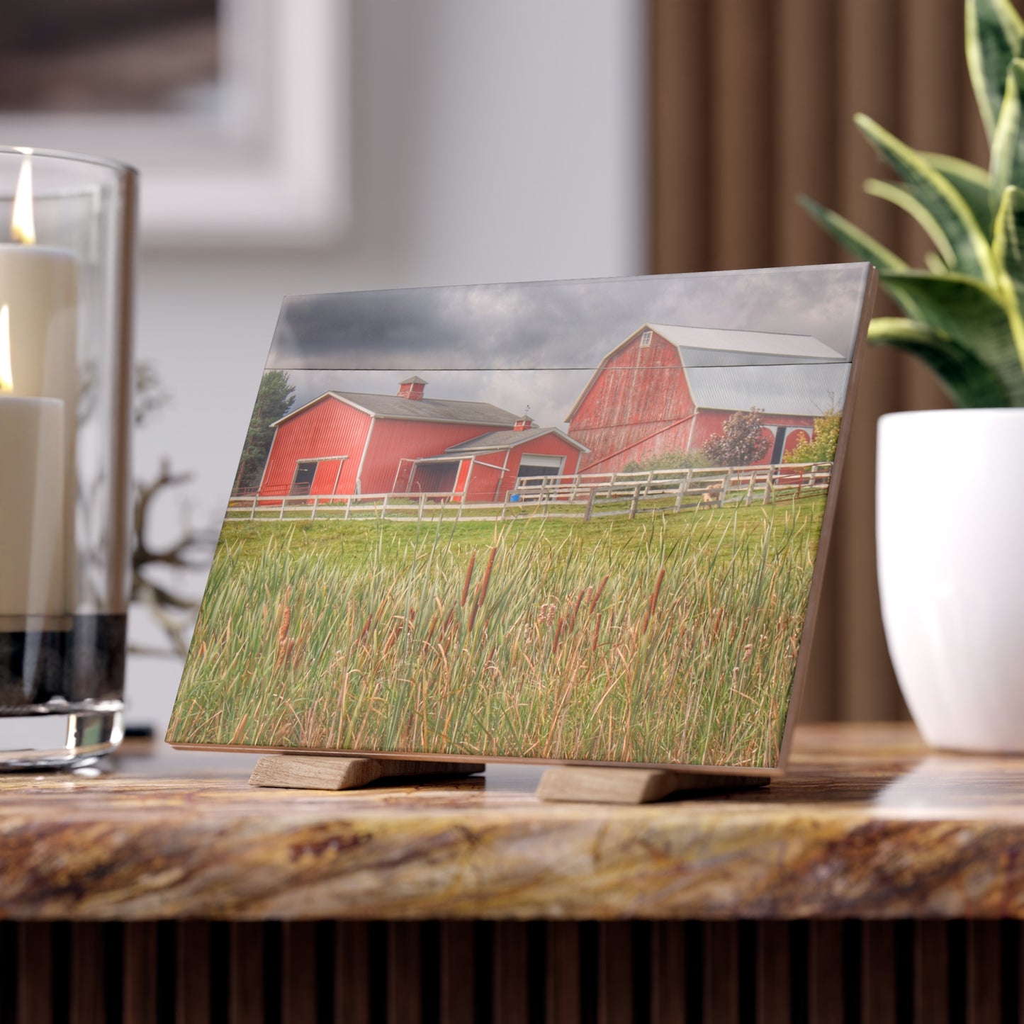 Rustic Farmhouse Wall Tile featuring Greenwood Reds