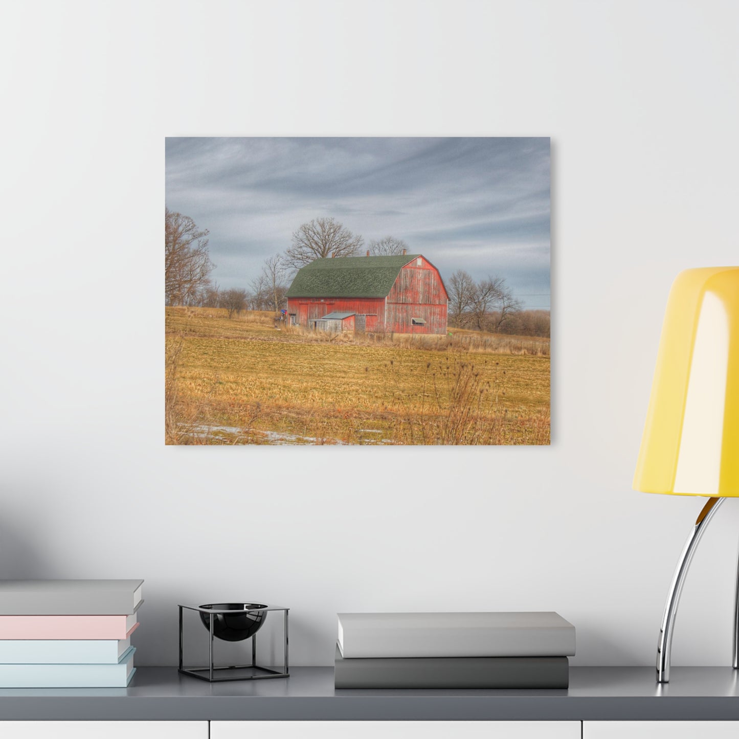 U R There Photography Clark Road Hillside Red I Rustic Farmhouse Acrylic Wall Print