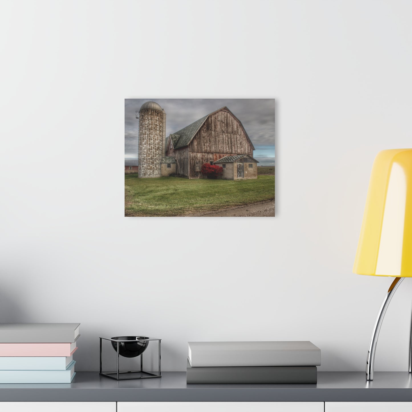 U R There Photography Roedel Road Red Rustic Farmhouse Acrylic Wall Print
