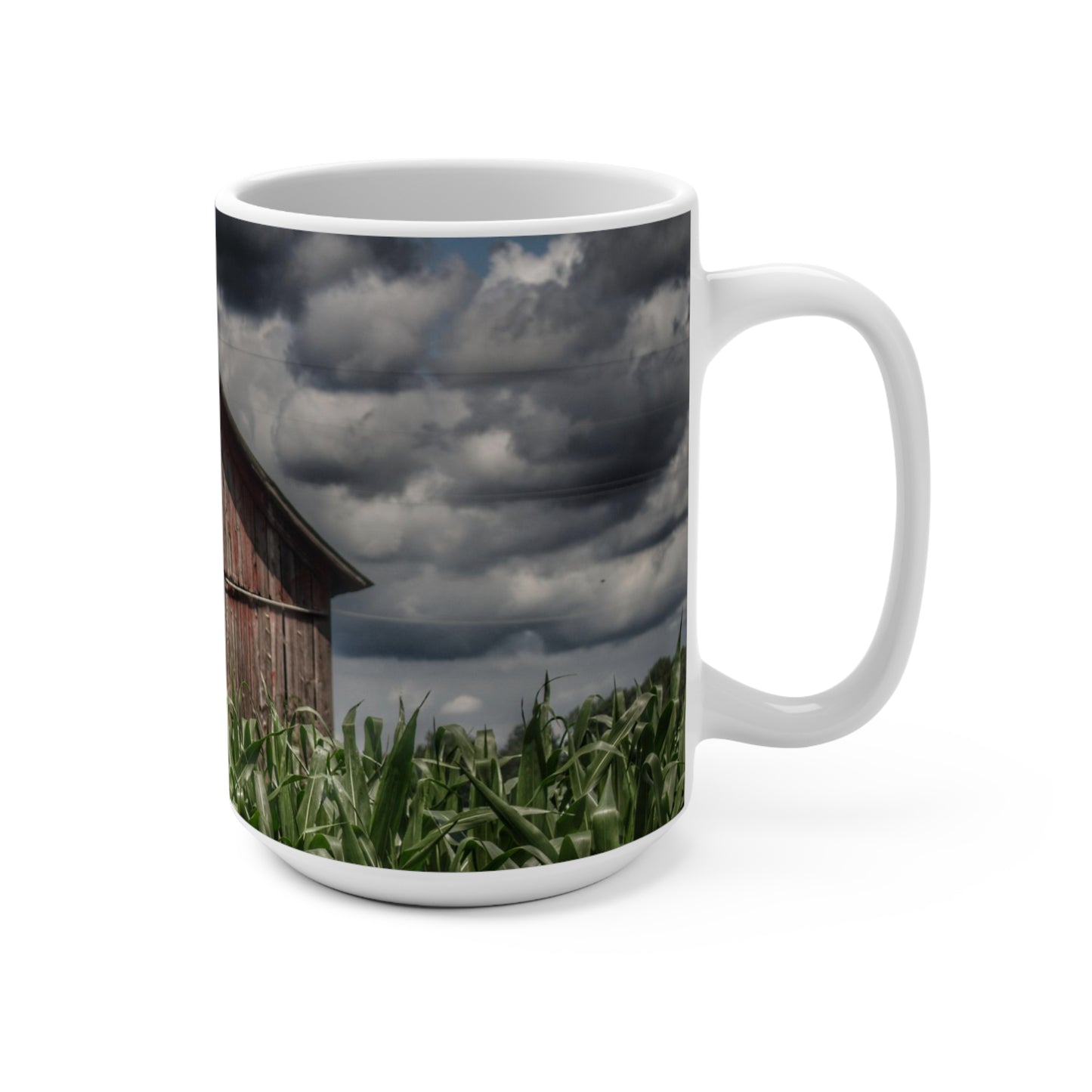 Rustic Farmhouse Coffee Mug featuring Above the July Corn