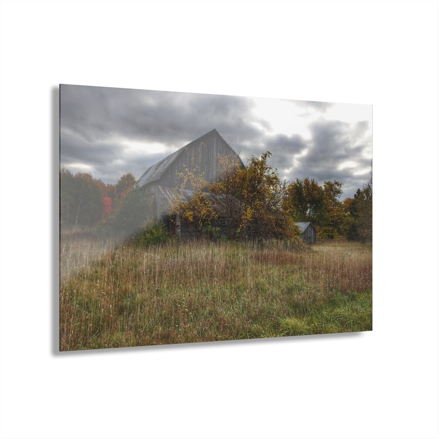 U R There Photography Church Road Grey V Rustic Farmhouse Acrylic Wall Print