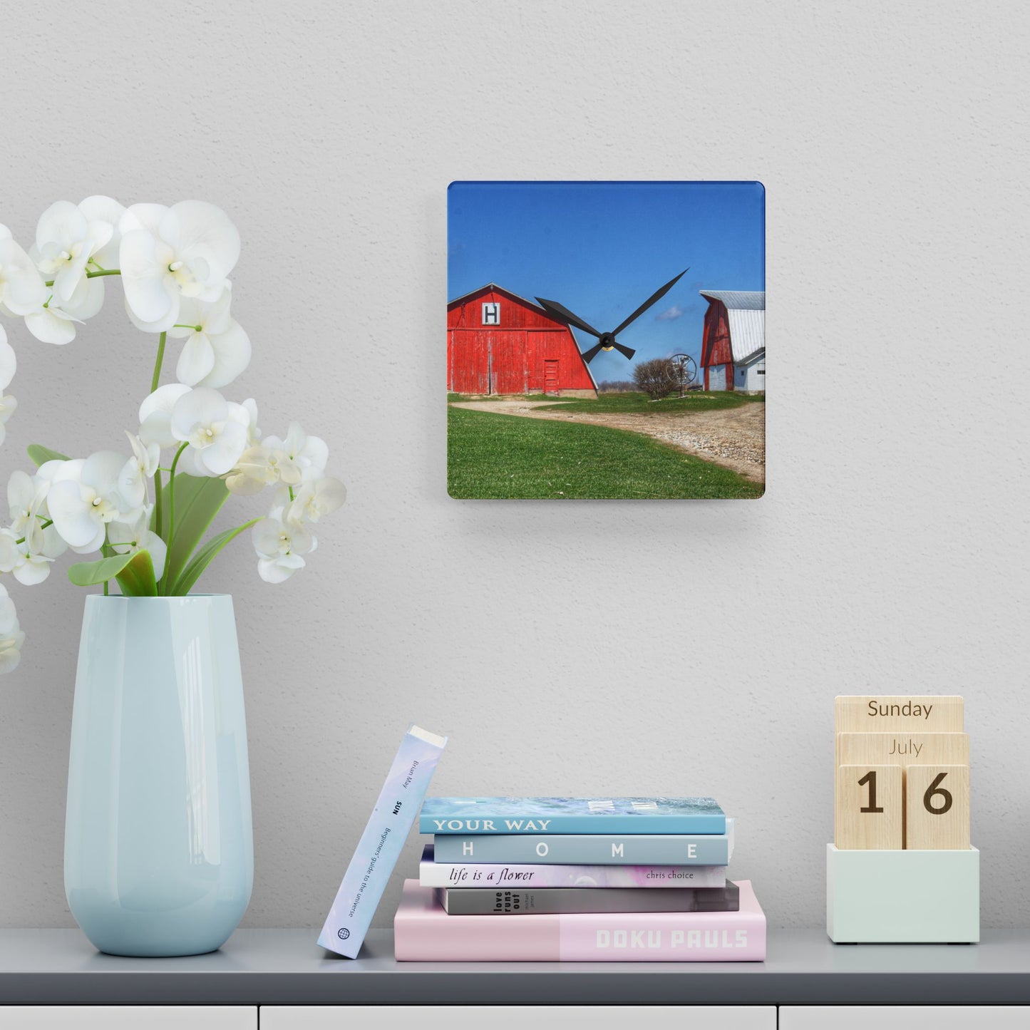 U R There Photography Shay Lake Duo Rustic Farmhouse Acrylic Analog Wall Clock