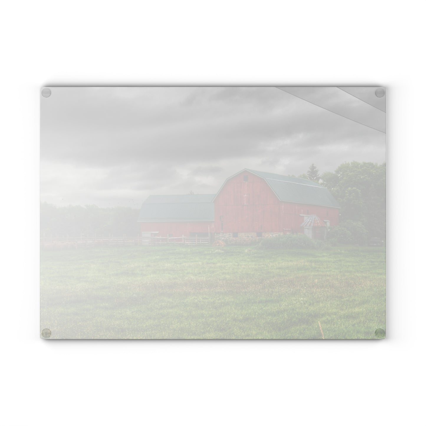 U R There Photography Clifford Road Red I Rustic Farmhouse Tempered-Glass Cutting Board
