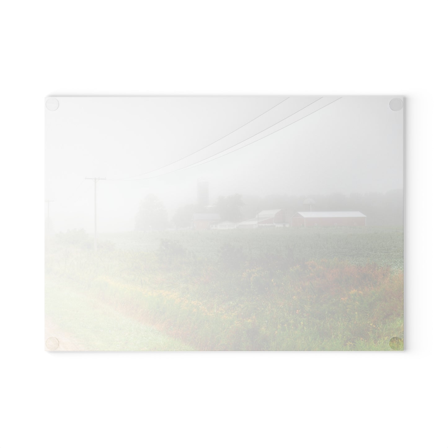 U R There Photography Beyond the Fog Rustic Farmhouse Tempered-Glass Cutting Board