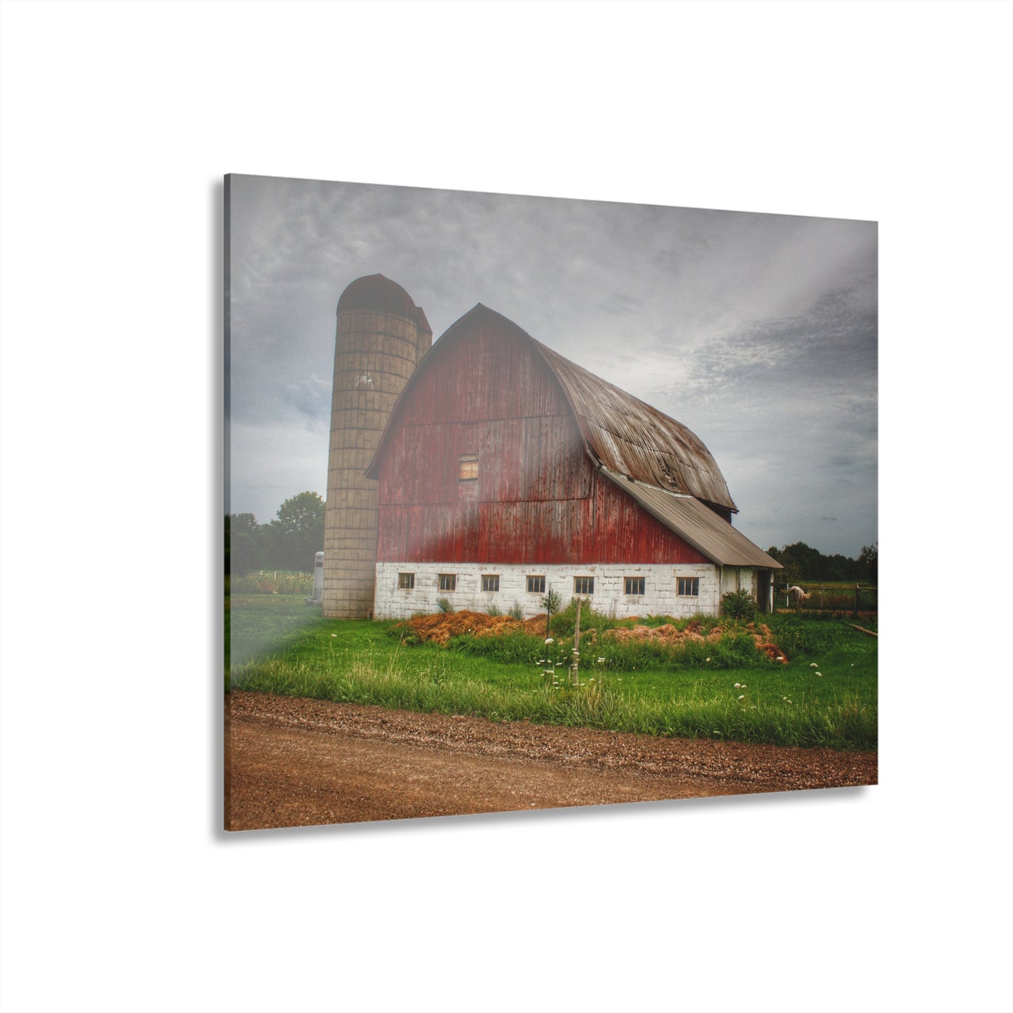 U R There Photography Washburn Road Red Rustic Farmhouse Acrylic Wall Print