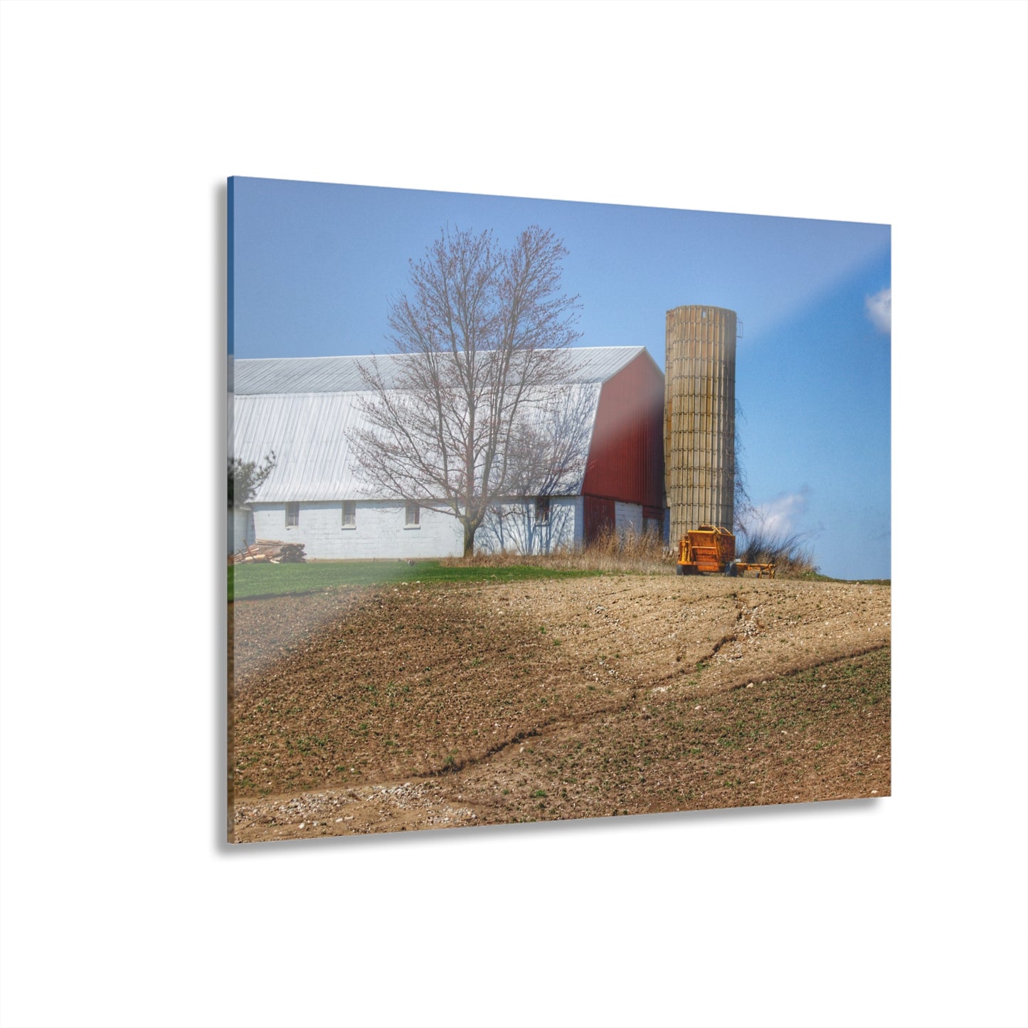 U R There Photography Shay Lake Red Rustic Farmhouse Acrylic Wall Print