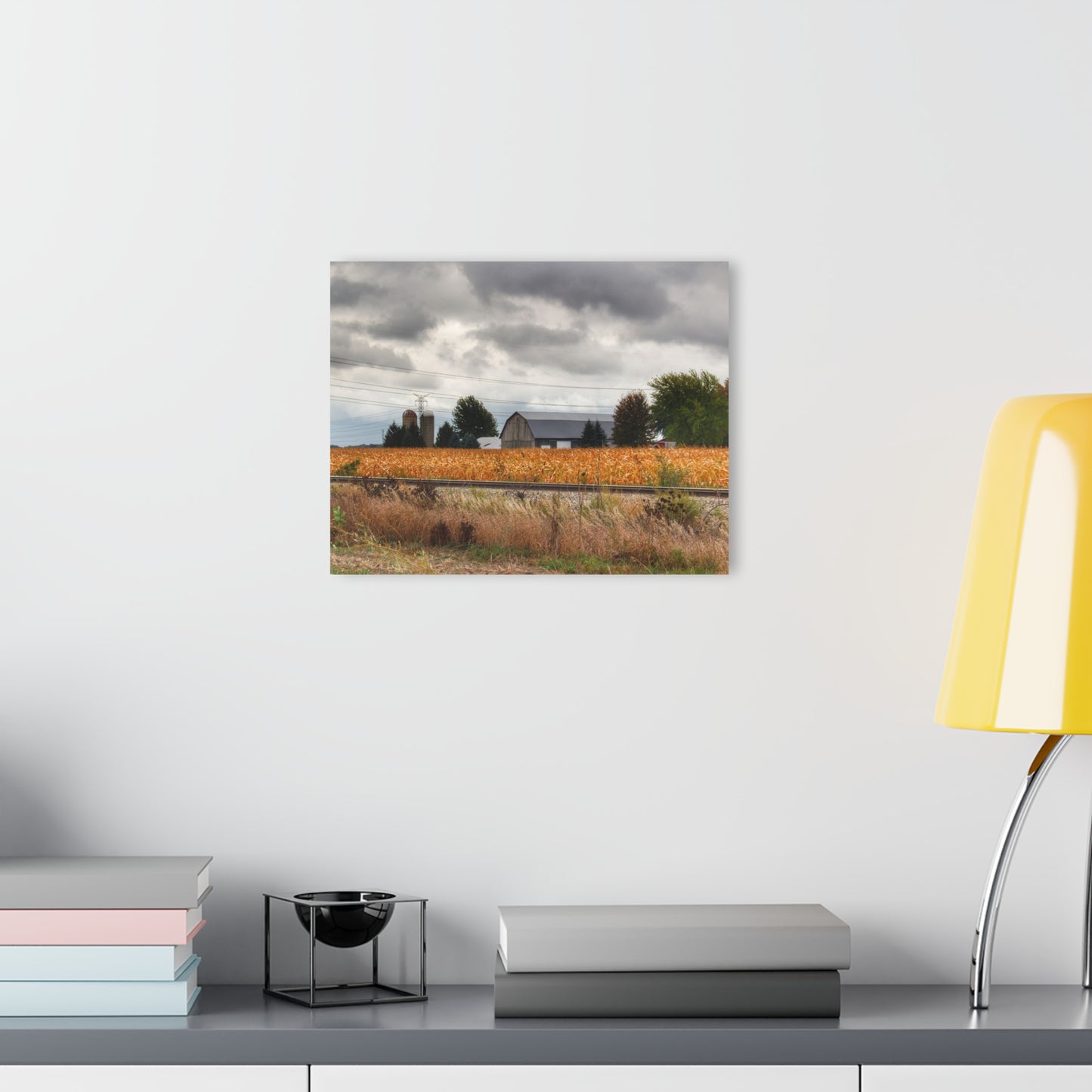 U R There Photography Reese Old Grey Beyond the Tracks Rustic Farmhouse Acrylic Wall Print