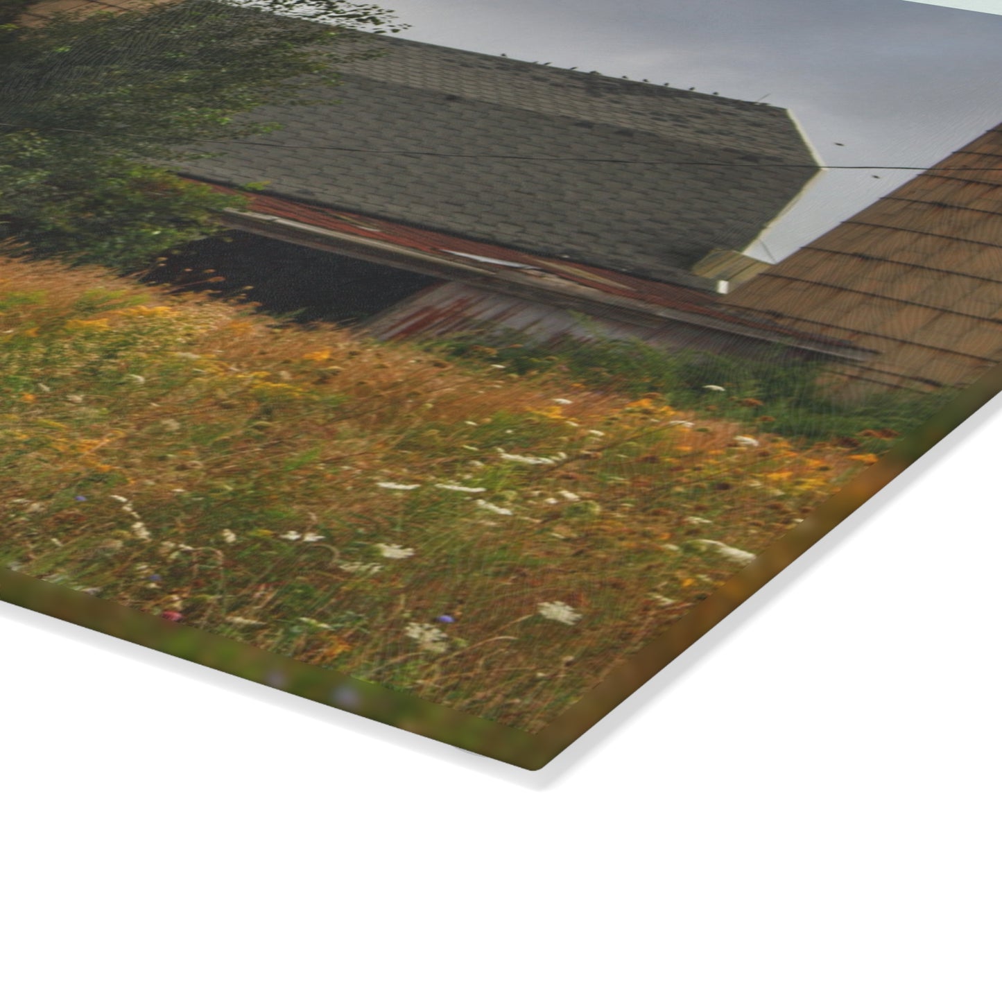 U R There Photography Silos of Otisville Rustic Farmhouse Tempered-Glass Cutting Board