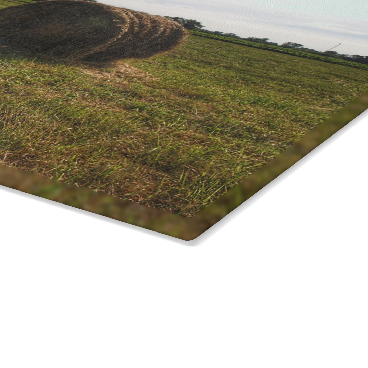 U R There Photography Summer Haybales II Rustic Farmhouse Tempered-Glass Cutting Board