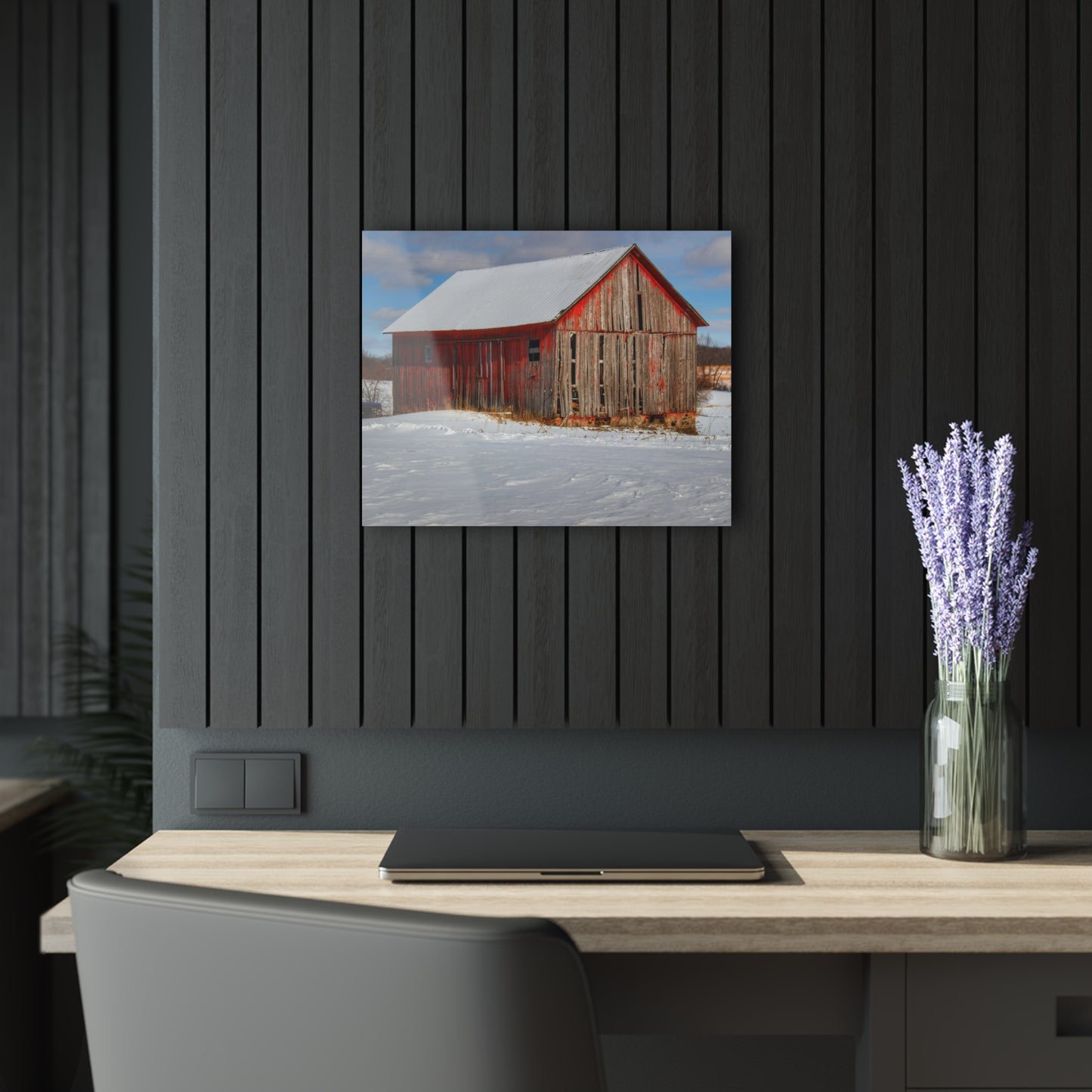 U R There Photography Barnes Road Little Red I Rustic Farmhouse Acrylic Wall Print
