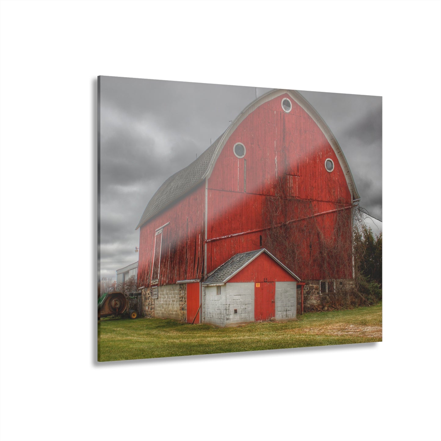 U R There Photography Slattery Road Fieldstone Red Rustic Farmhouse Acrylic Wall Print