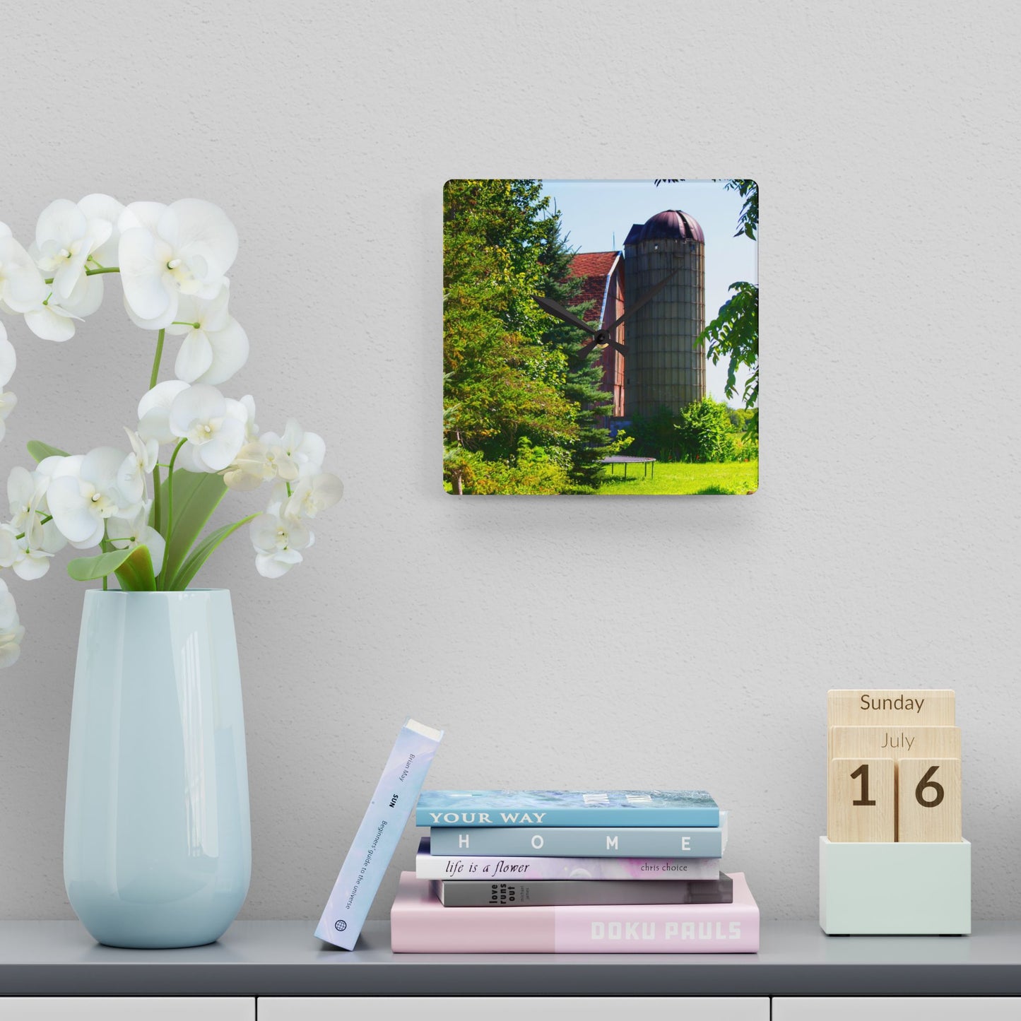 U R There Photography Atwell Road Hidden Rustic Farmhouse Acrylic Analog Wall Clock
