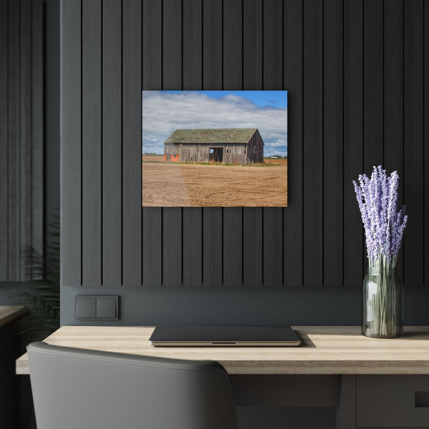 U R There Photography Rescue Road Grey Rustic Farmhouse Acrylic Wall Print