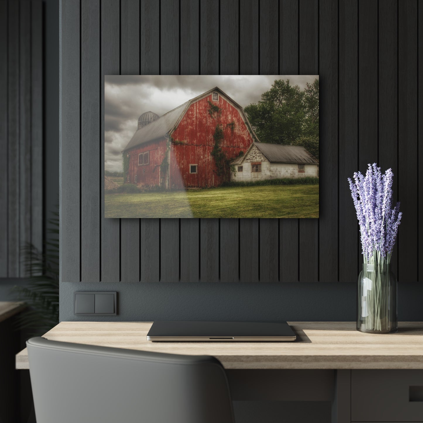 U R There Photography Stanley Road Red I Rustic Farmhouse Acrylic Wall Print