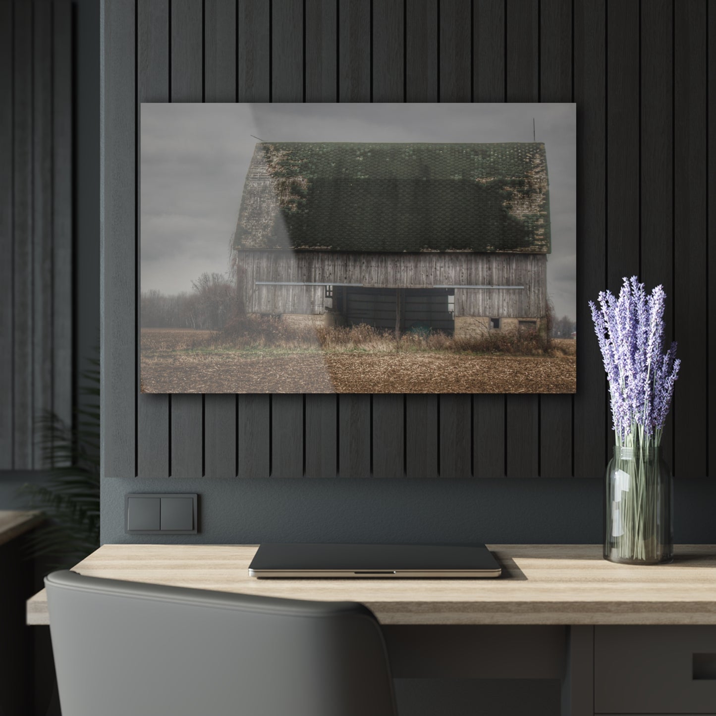 U R There Photography Stone Road Old Grey II Rustic Farmhouse Acrylic Wall Print