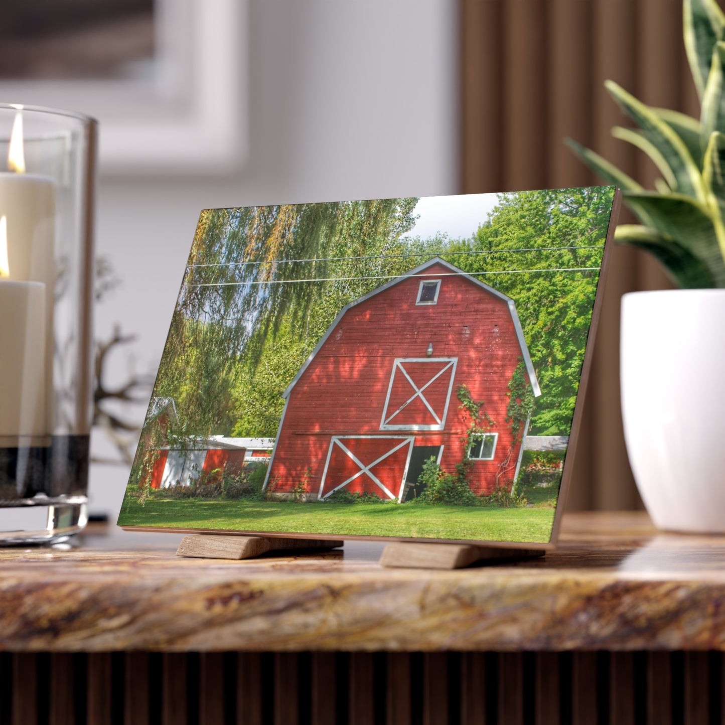 U R There Photography Henderson Red Rustic Farmhouse Decorative Ceramic Tile