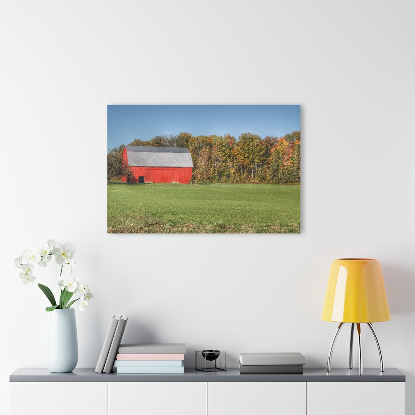 U R There Photography Ubly Road Red Rustic Farmhouse Acrylic Wall Print