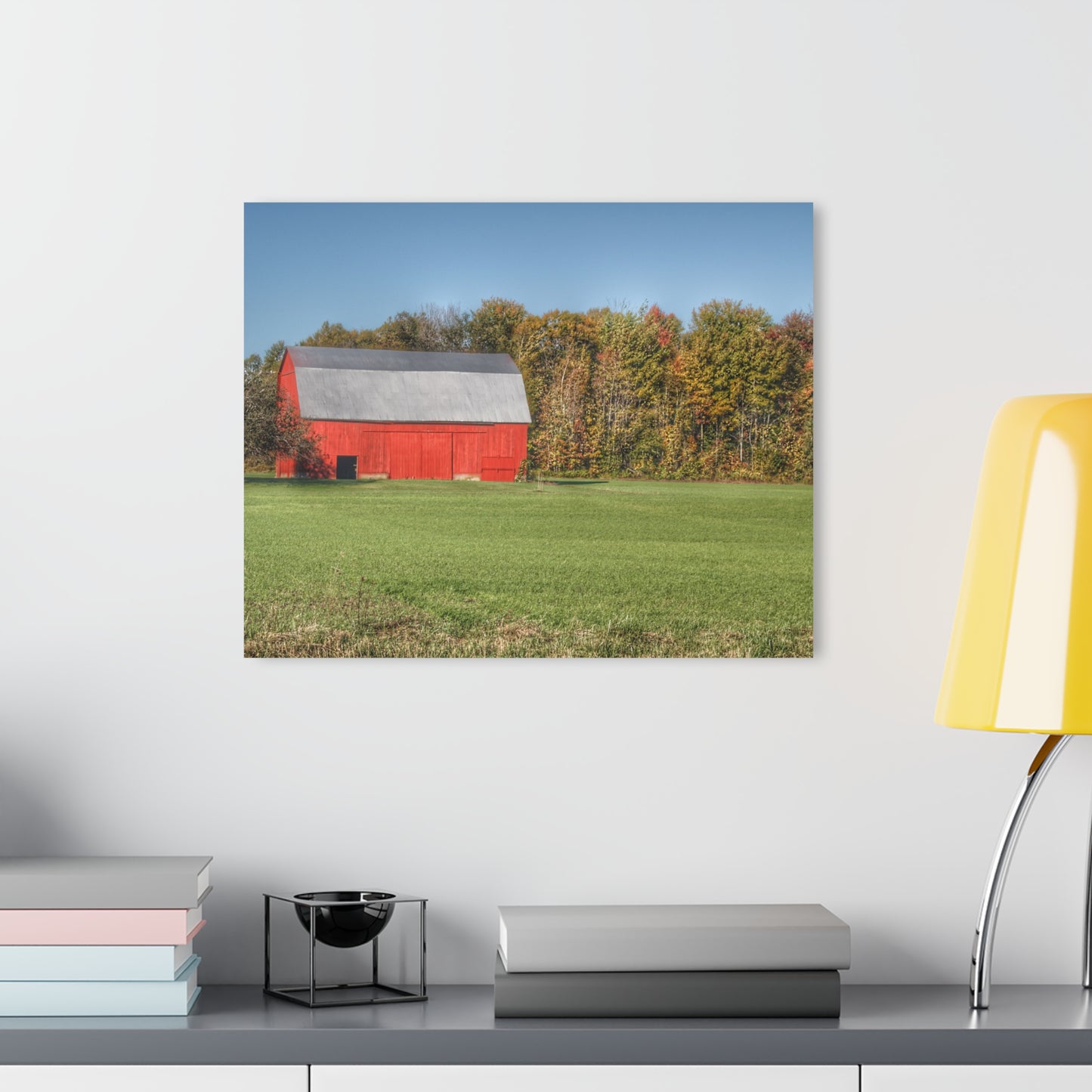 U R There Photography Ubly Road Red Rustic Farmhouse Acrylic Wall Print