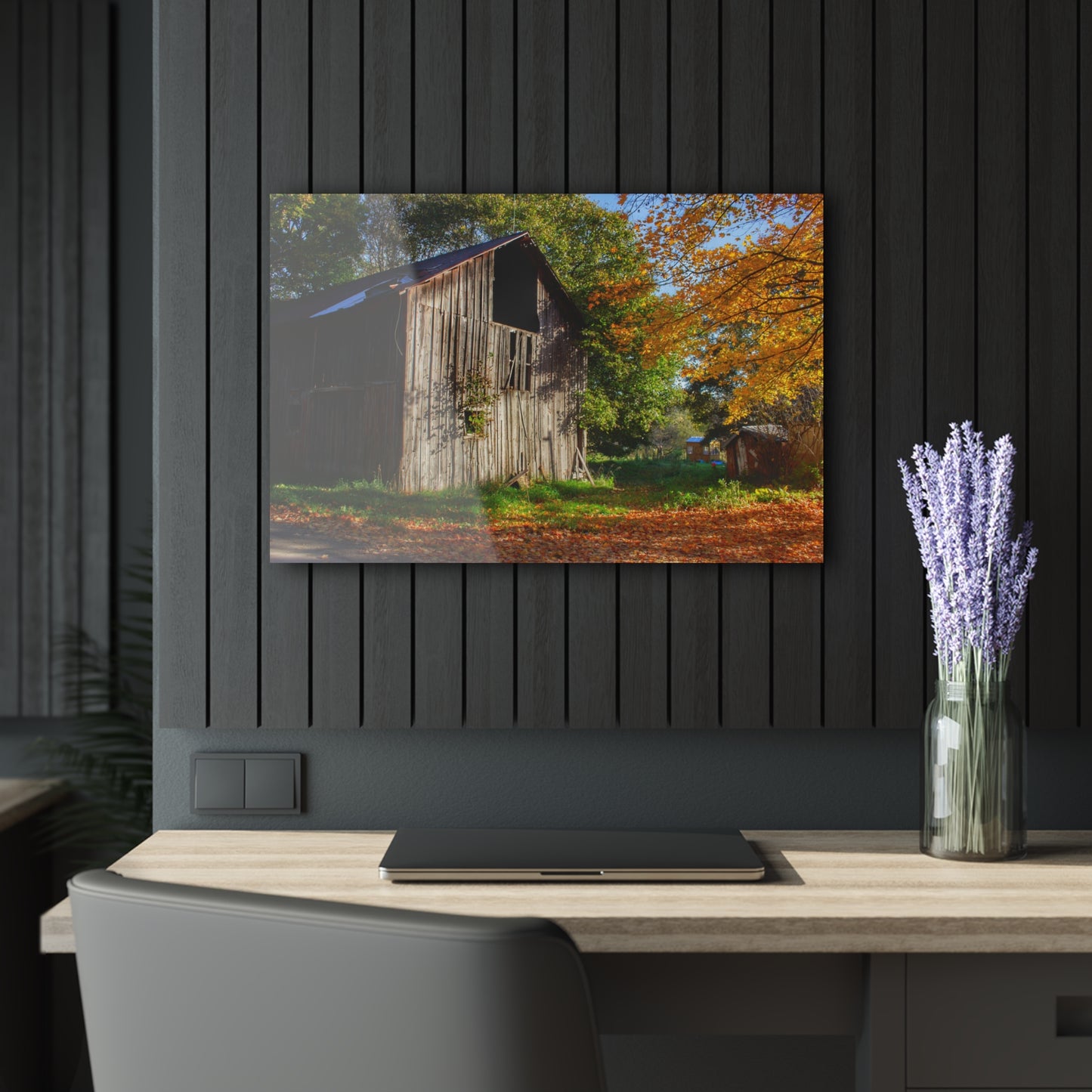 U R There Photography Shoemaker Road Hidden Grey Rustic Farmhouse Acrylic Wall Print