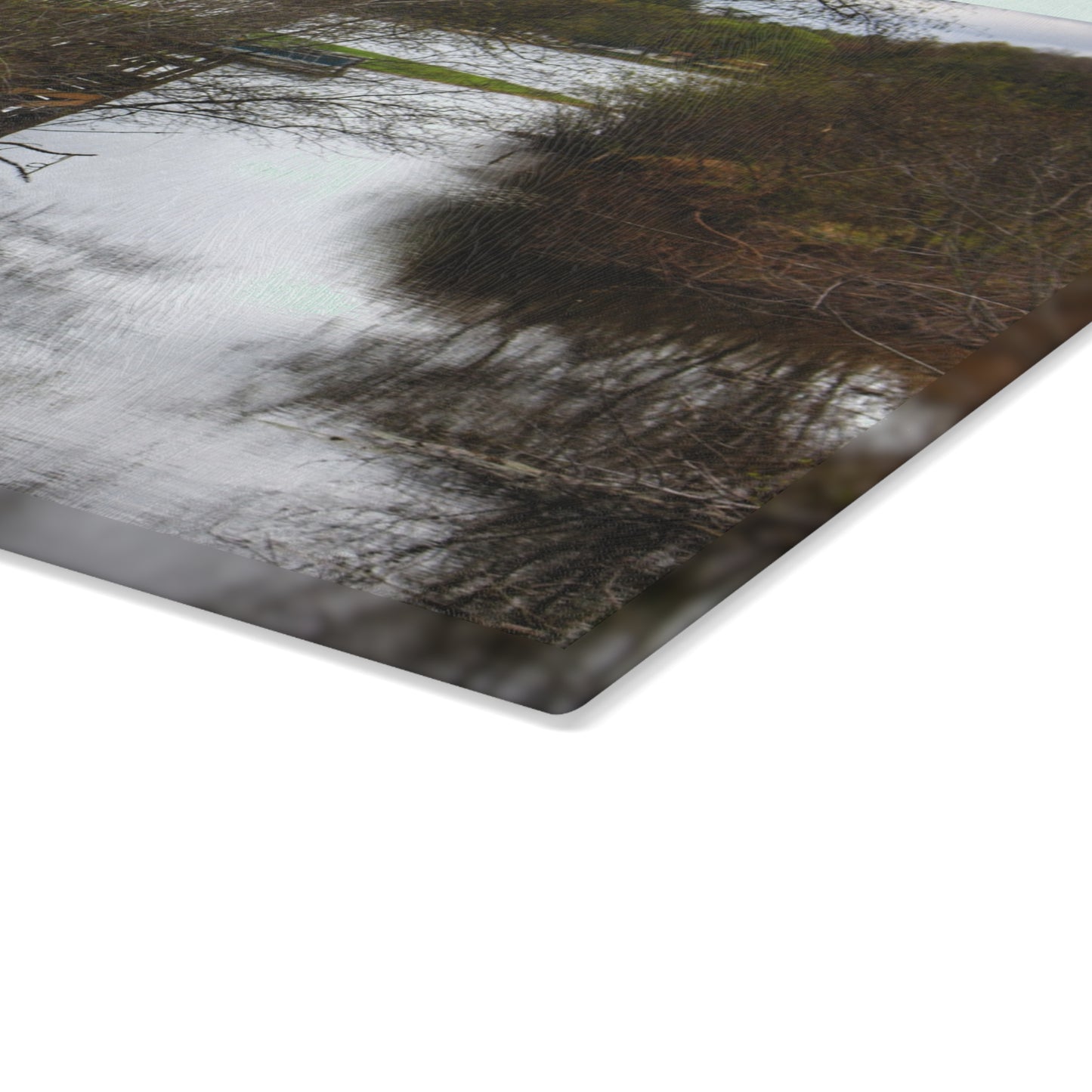 U R There Photography Private Pathways Rustic Farmhouse Tempered-Glass Cutting Board