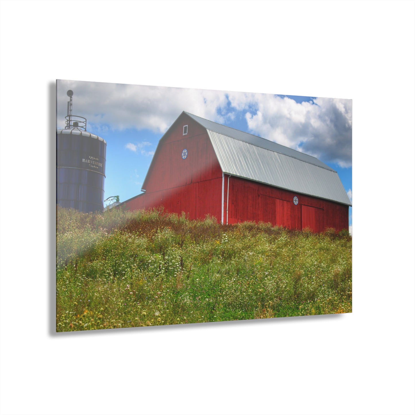 U R There Photography South Henderson Road Hilltop Red III Rustic Farmhouse Acrylic Wall Print