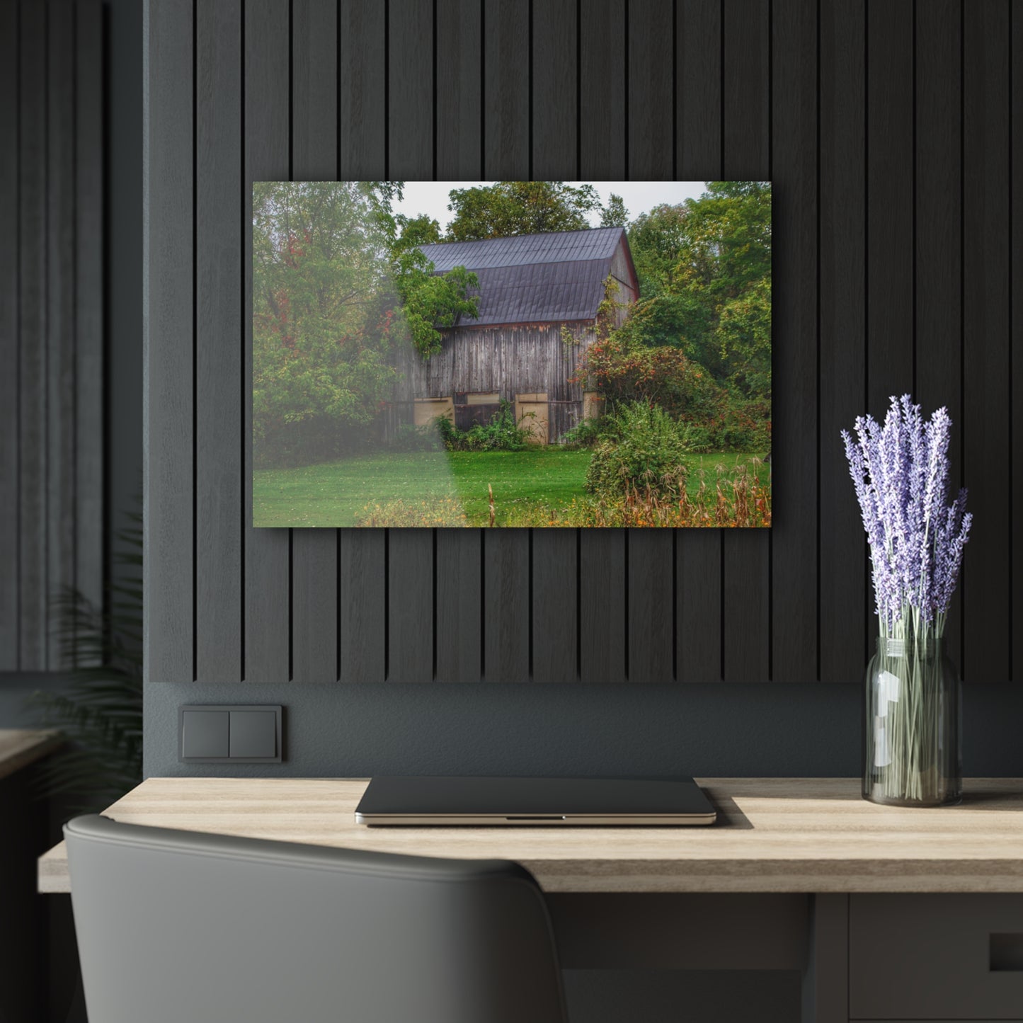 U R There Photography North Lake Road Hidden Grey Rustic Farmhouse Acrylic Wall Print