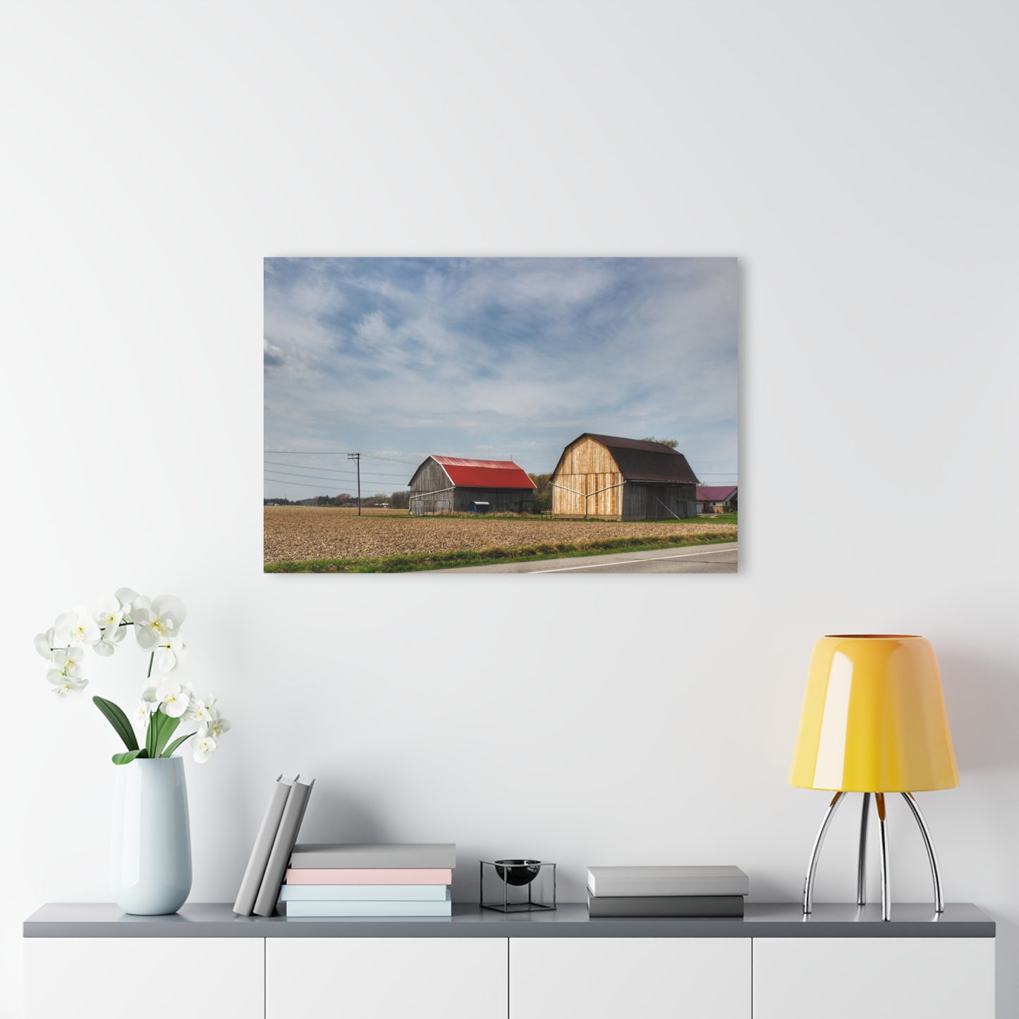 U R There Photography Unionville Center Street Greys Rustic Farmhouse Acrylic Wall Print