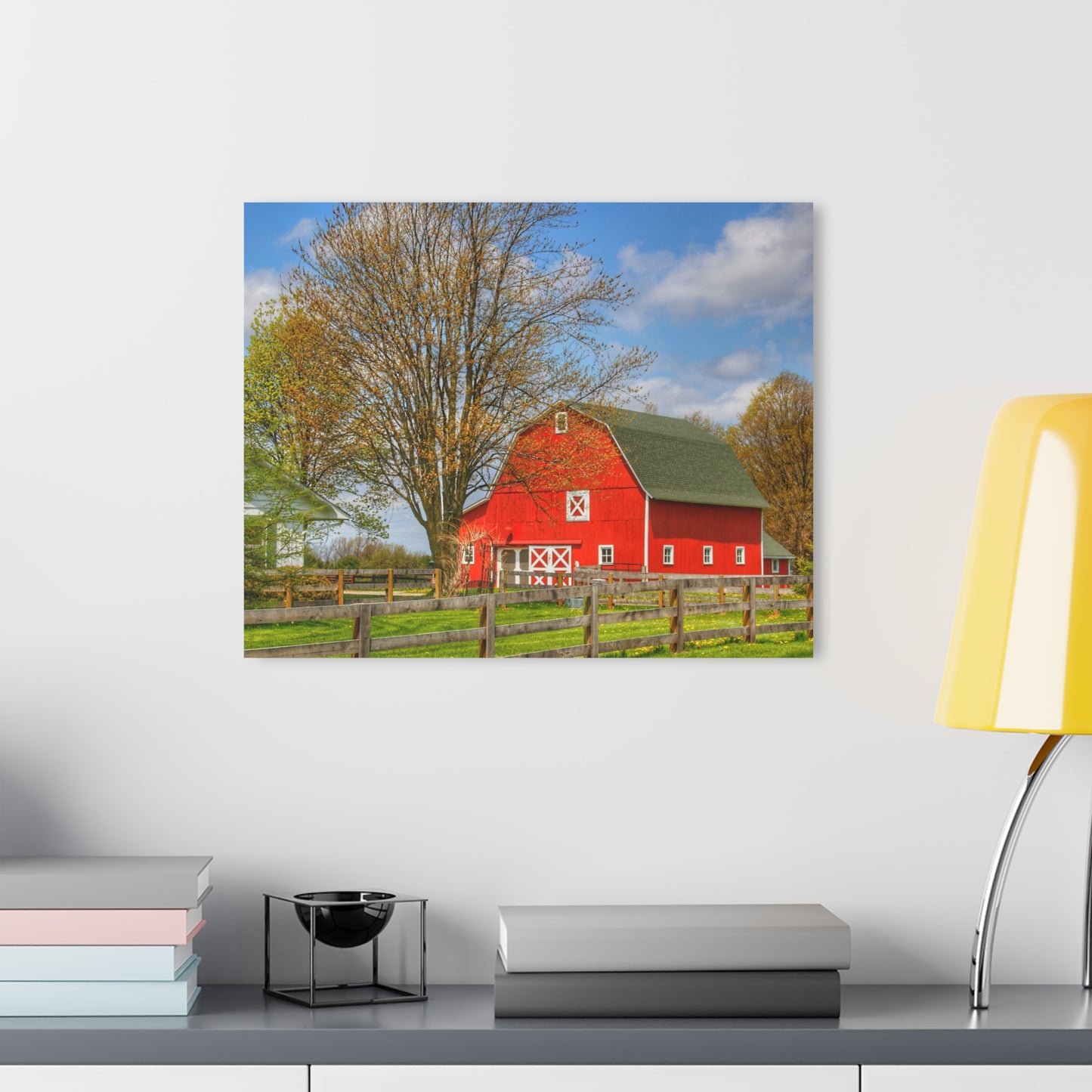 U R There Photography Sohn Road Red Rustic Farmhouse Acrylic Wall Print