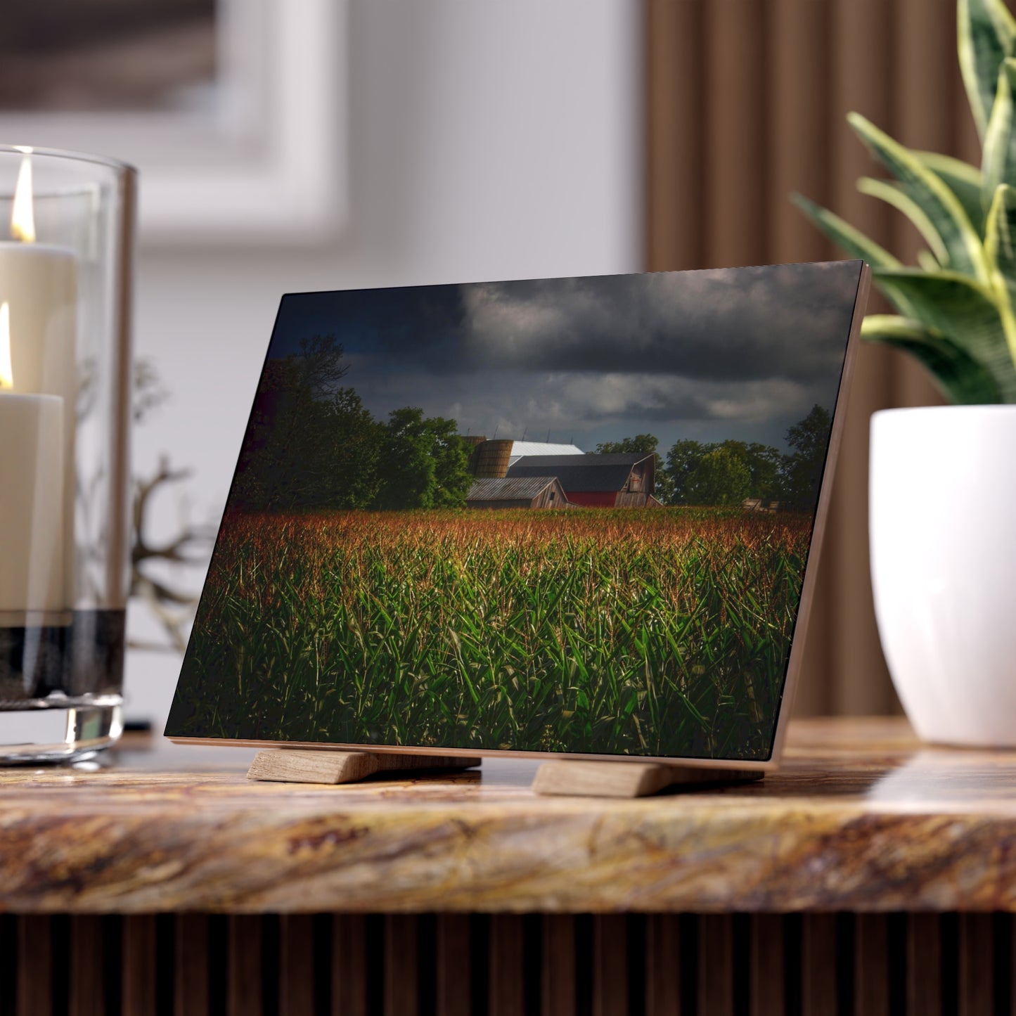 U R There Photography Bishop Road Beyond the Corn Rustic Farmhouse Decorative Ceramic Tile