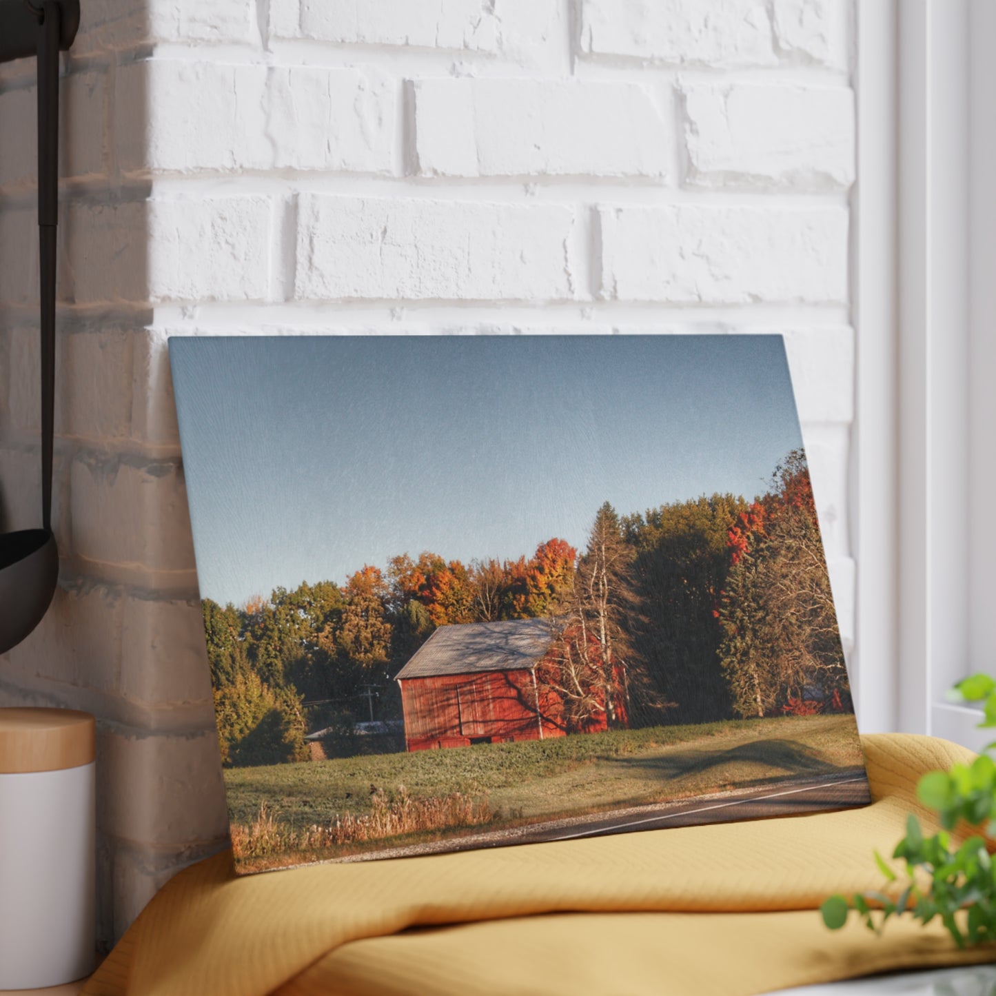 U R There Photography Tucked on Treasurer Road Rustic Farmhouse Tempered-Glass Cutting Board