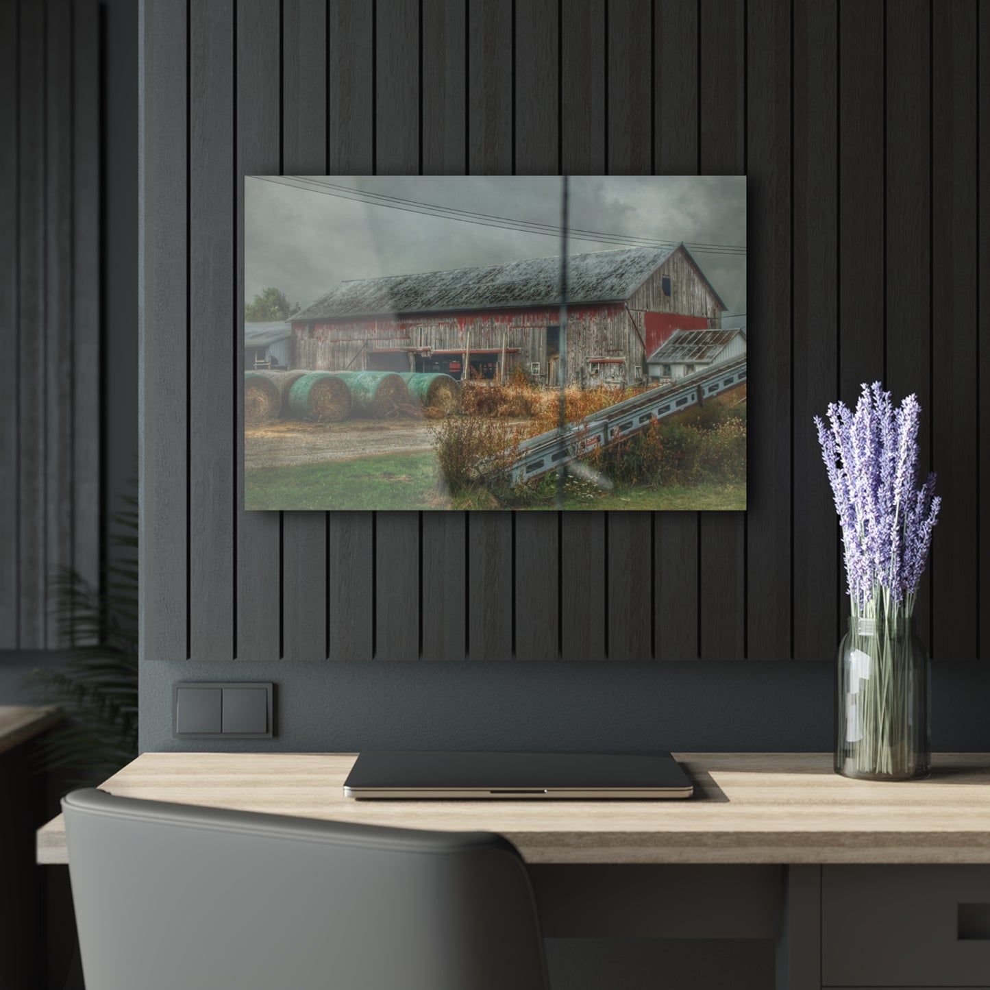 U R There Photography Richville Road Grey I Rustic Farmhouse Acrylic Wall Print